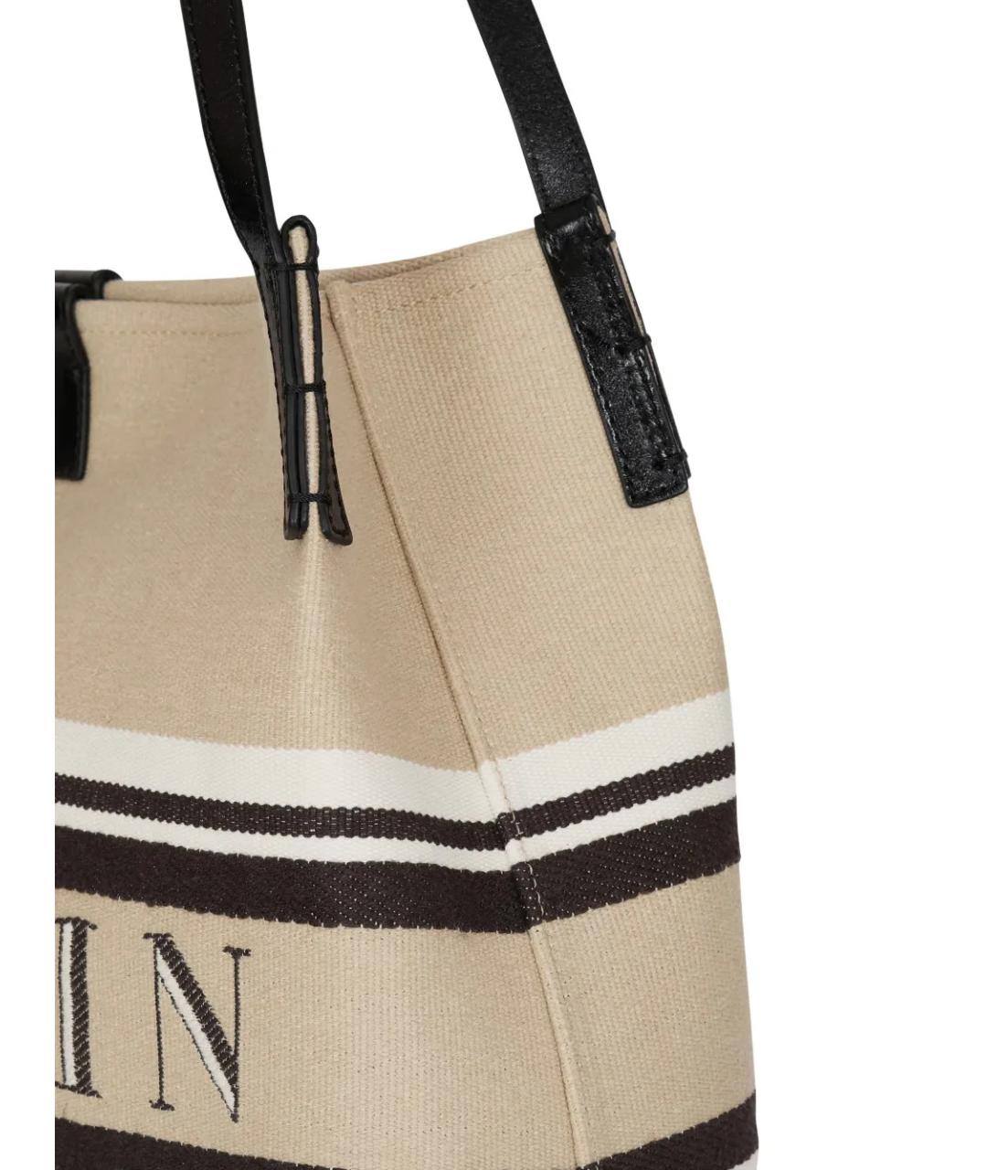 BALMAIN Бежевая хлопковая сумка тоут, фото 5