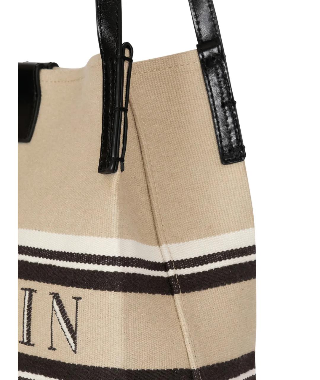 BALMAIN Бежевая хлопковая сумка тоут, фото 5