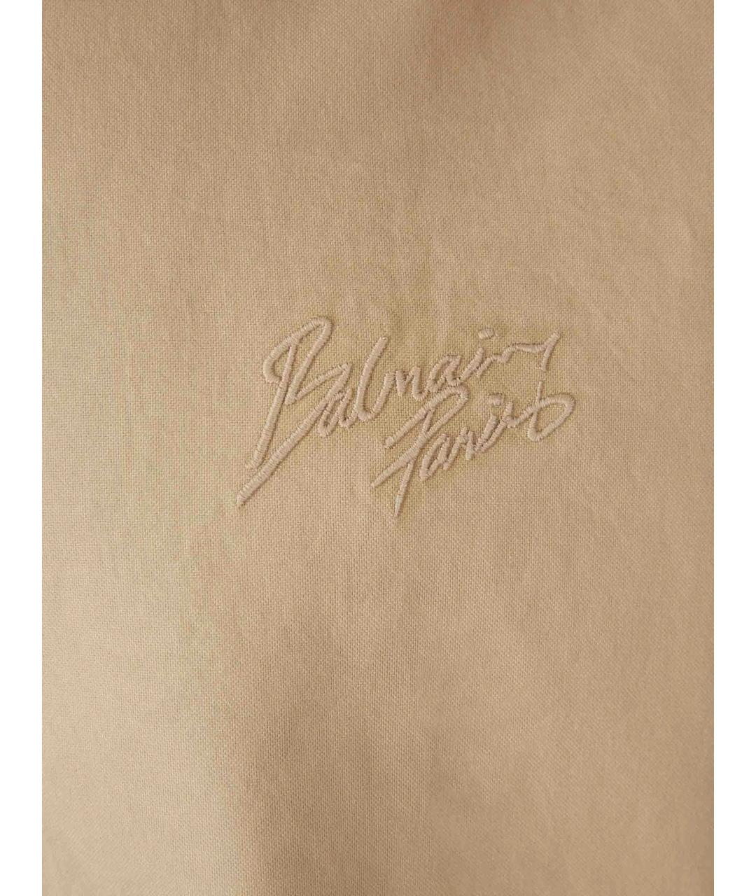 BALMAIN Бежевая хлопковая кэжуал рубашка, фото 5