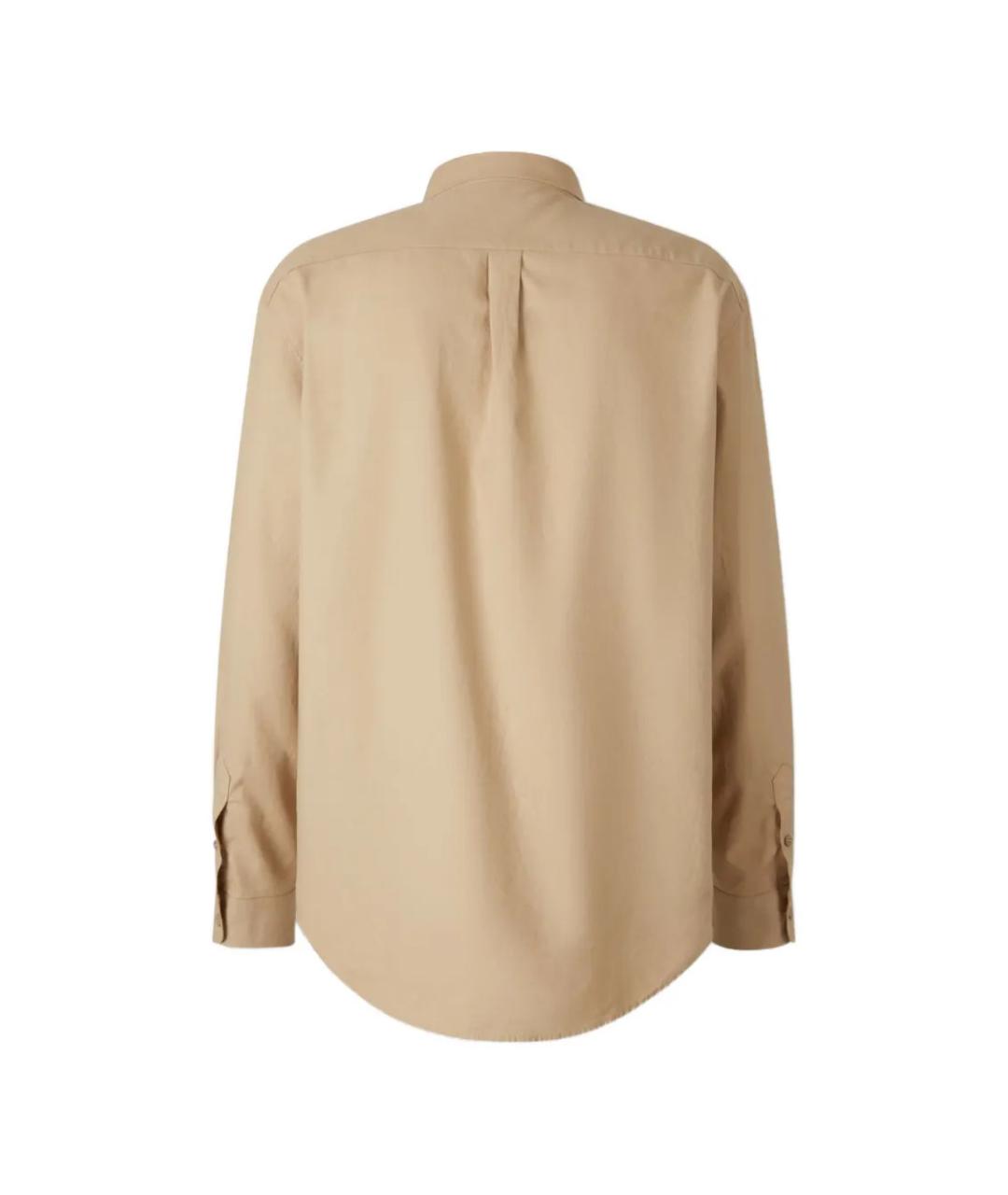 BALMAIN Бежевая хлопковая кэжуал рубашка, фото 2