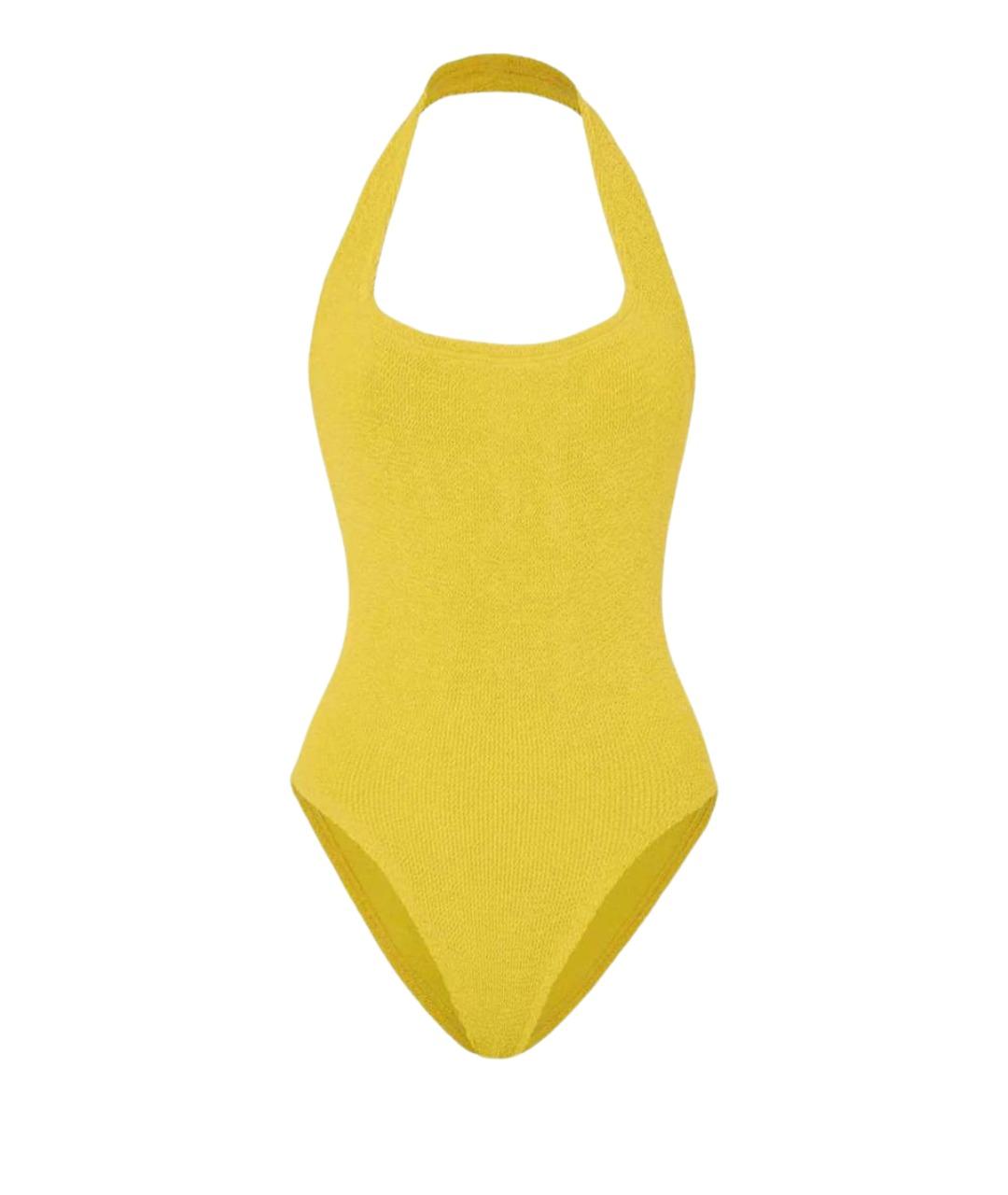 HUNZA G Желтый полиамидовый купальник, фото 1