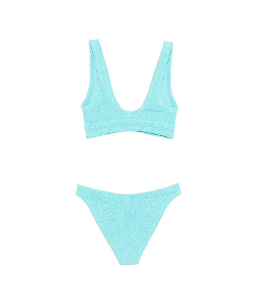 HUNZA G Голубой полиамидовый купальник, фото 2