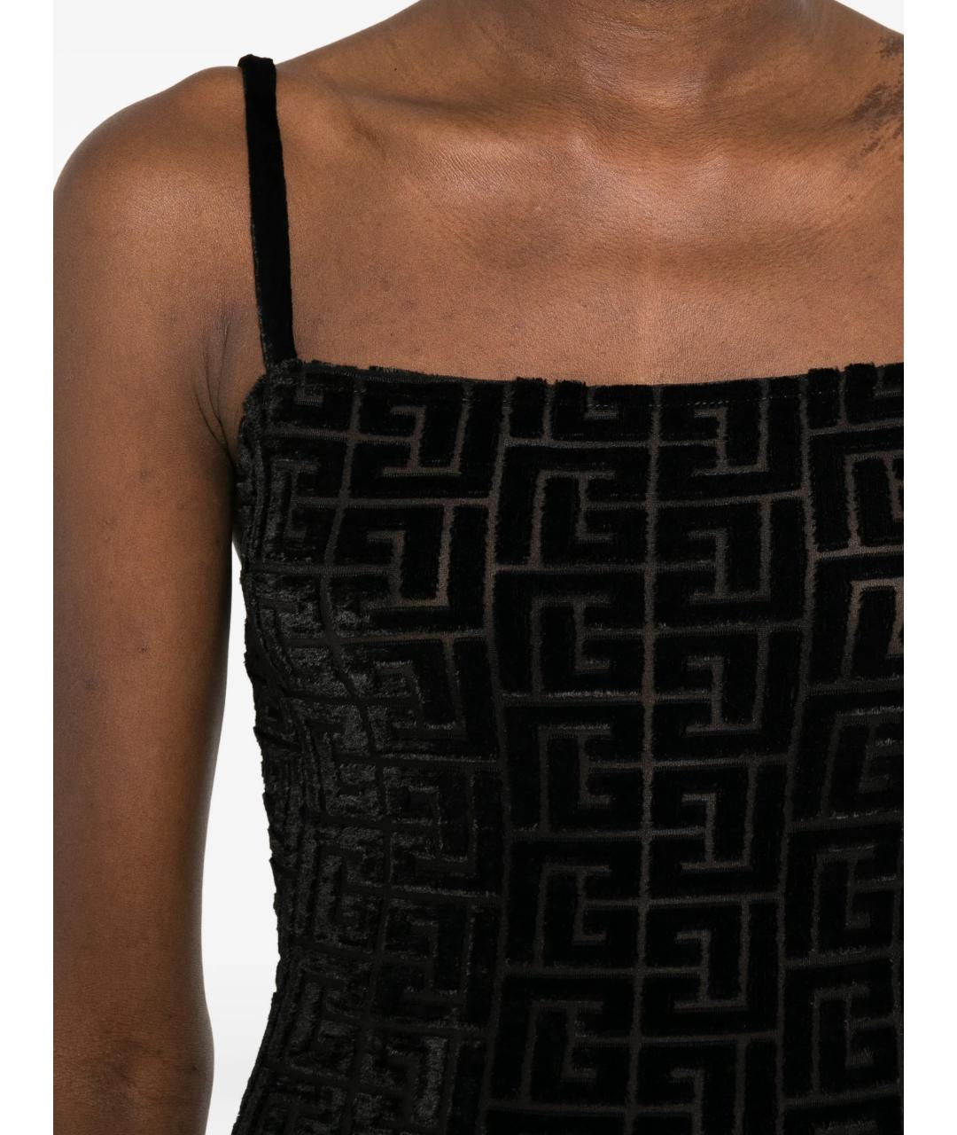 BALMAIN Черное вискозное повседневное платье, фото 5