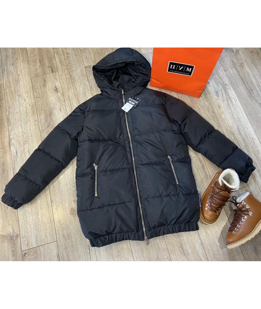 MOSCHINO Черный полиэстеровый пуховик, фото 4