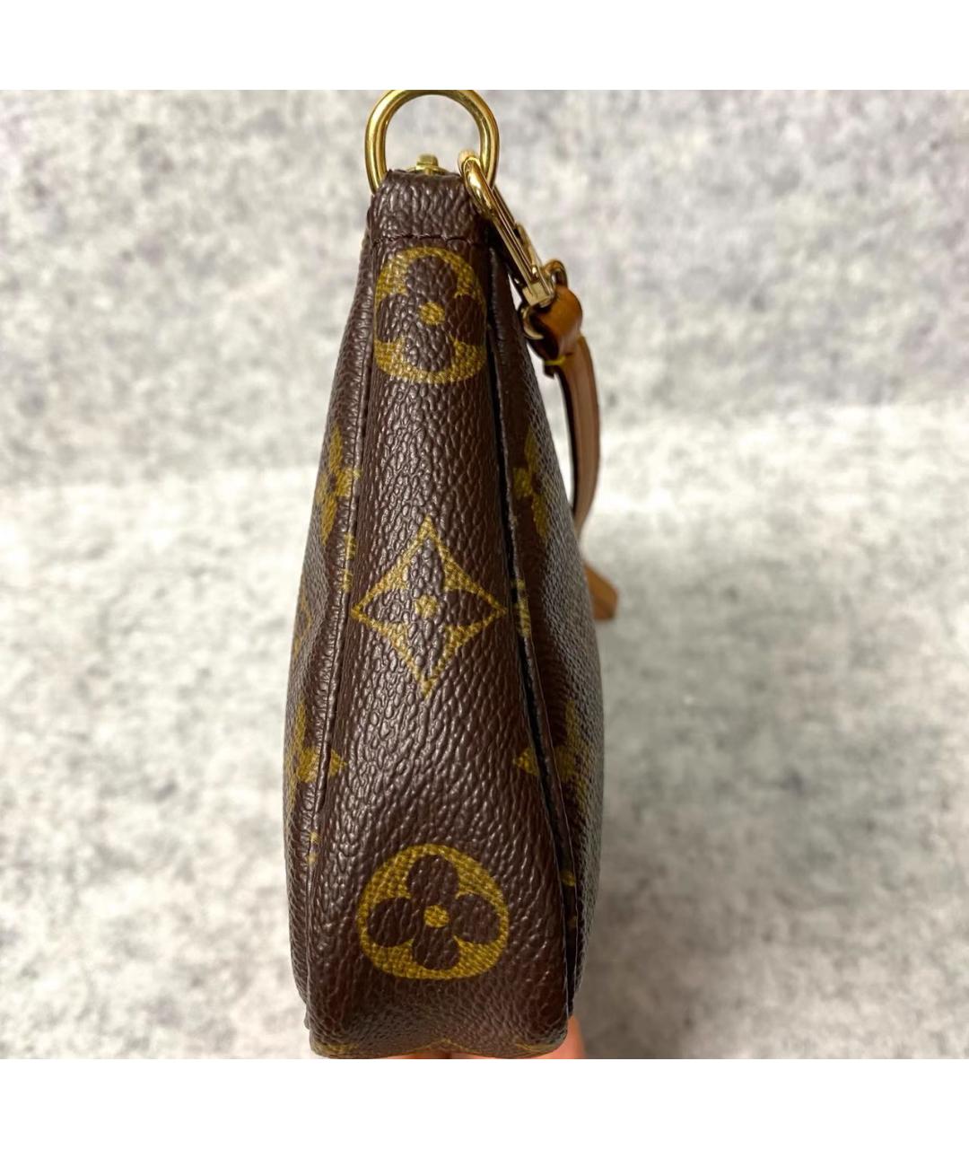 LOUIS VUITTON Коричневая кожаная сумка с короткими ручками, фото 3