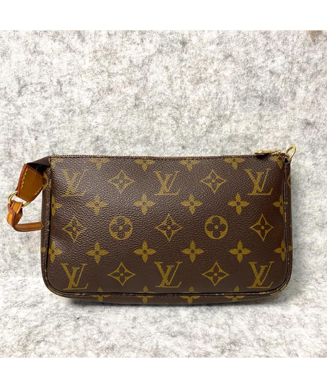 LOUIS VUITTON Коричневая кожаная сумка с короткими ручками, фото 2
