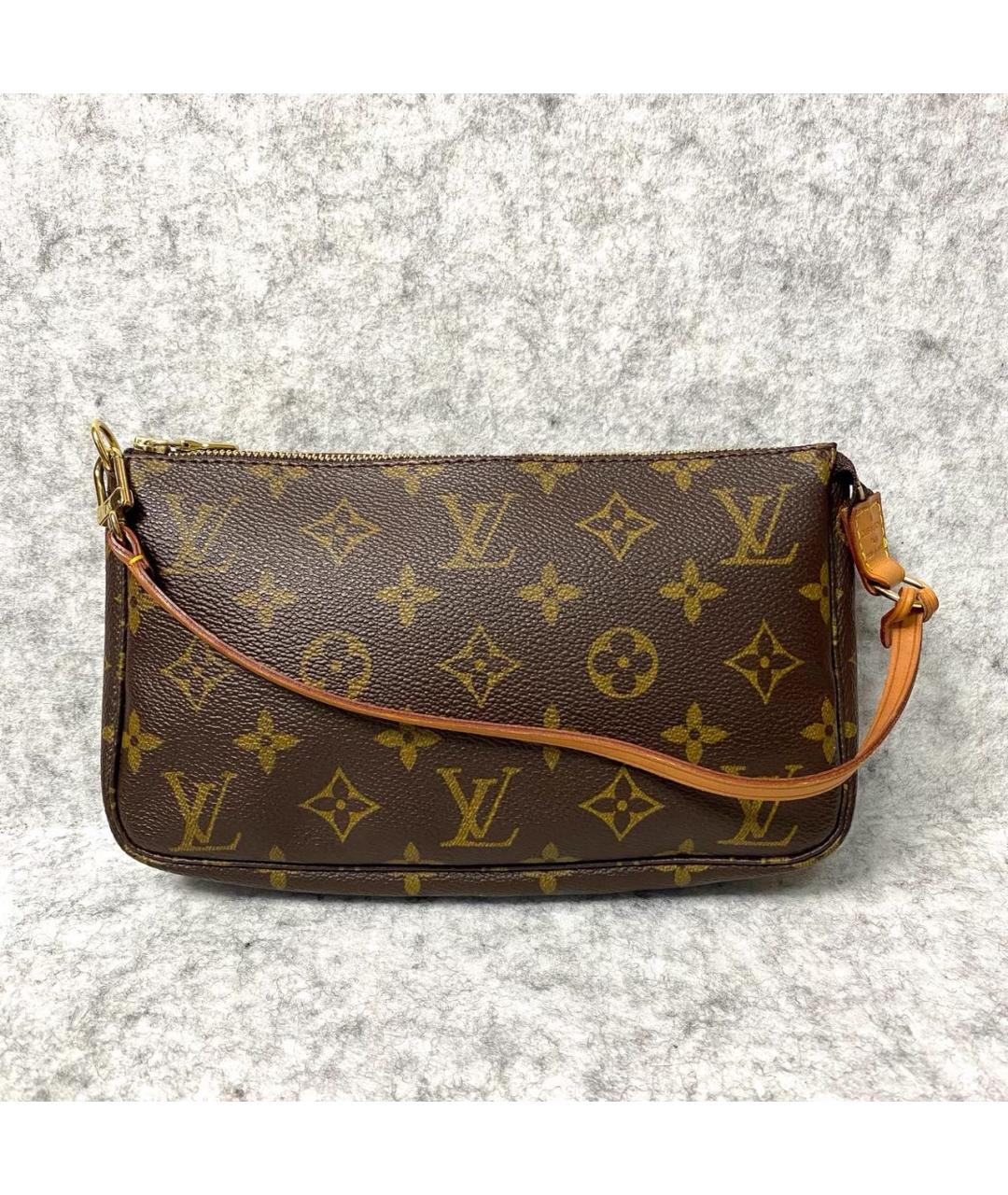 LOUIS VUITTON Коричневая кожаная сумка с короткими ручками, фото 9