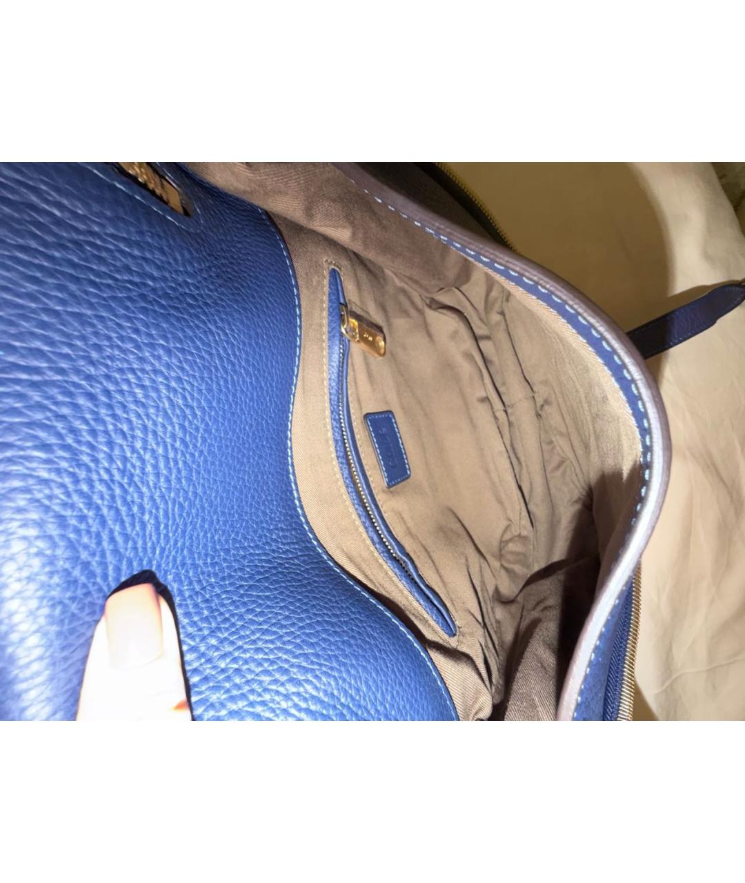 CHLOE Темно-синяя кожаная сумка через плечо, фото 5