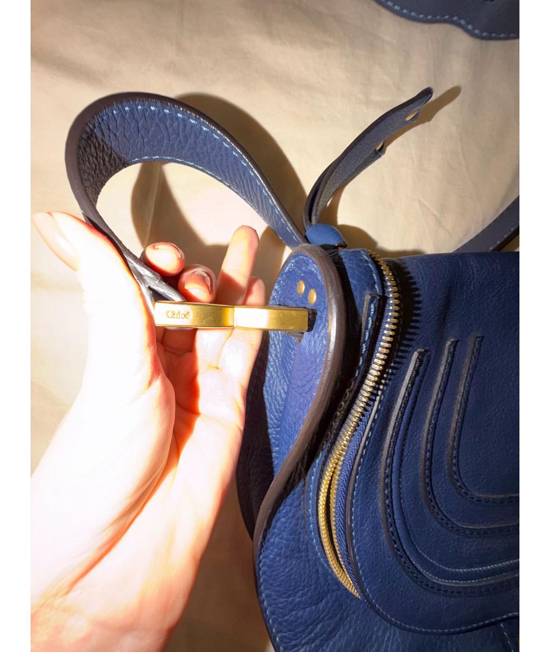 CHLOE Темно-синяя кожаная сумка через плечо, фото 6