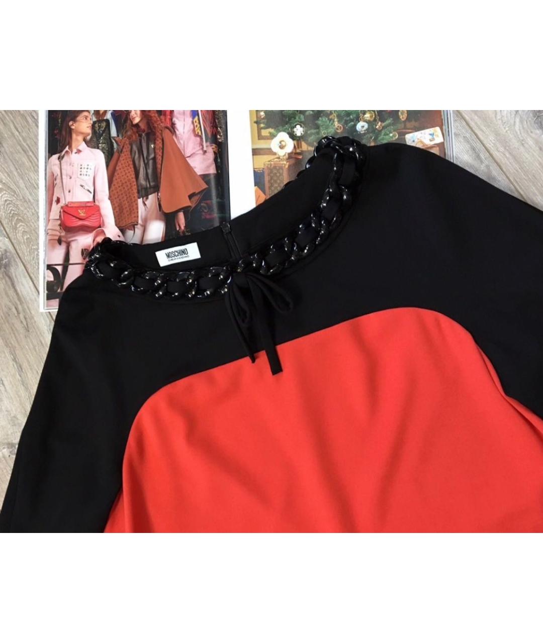 MOSCHINO Красное вискозное повседневное платье, фото 4