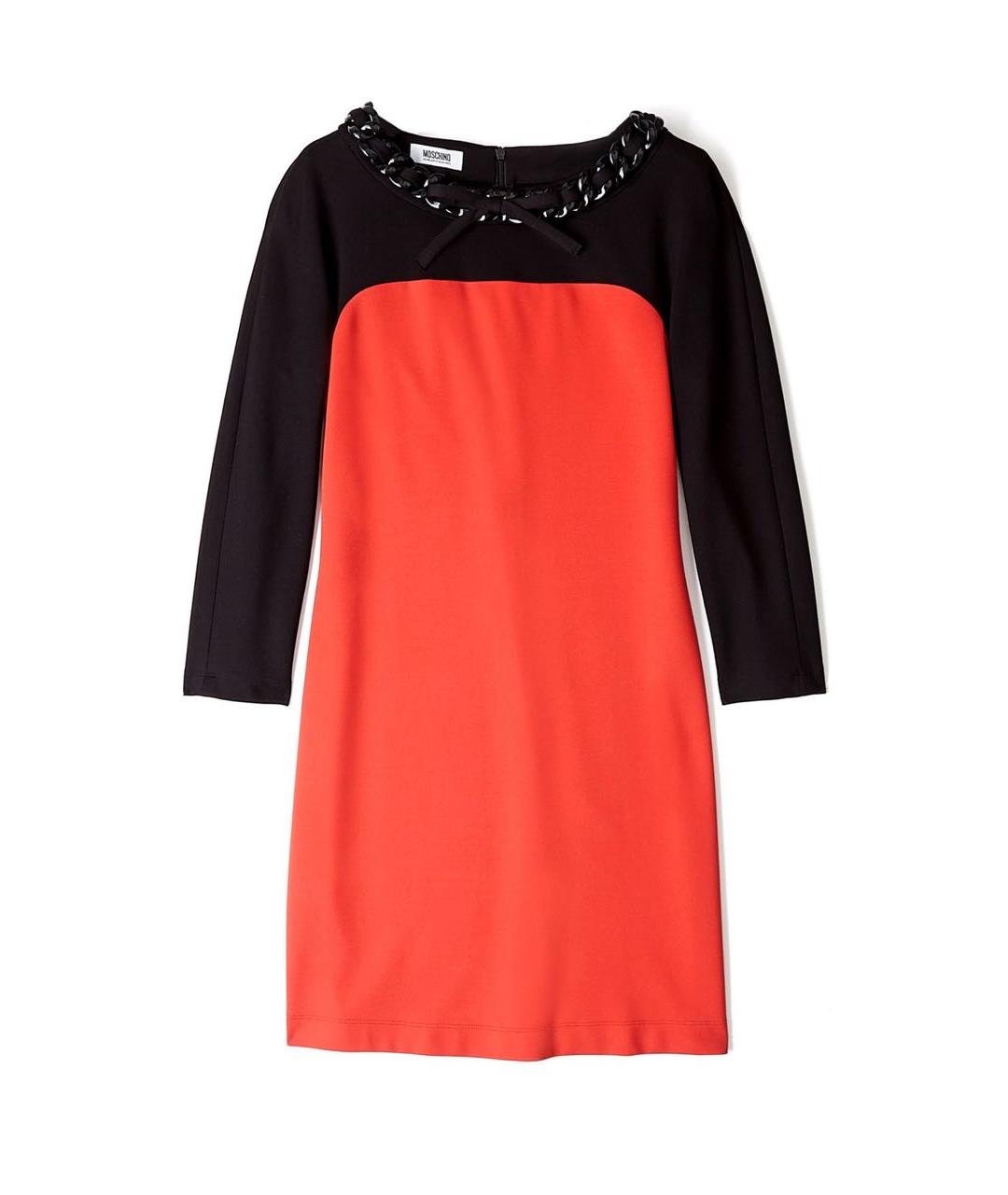 MOSCHINO Красное вискозное повседневное платье, фото 1