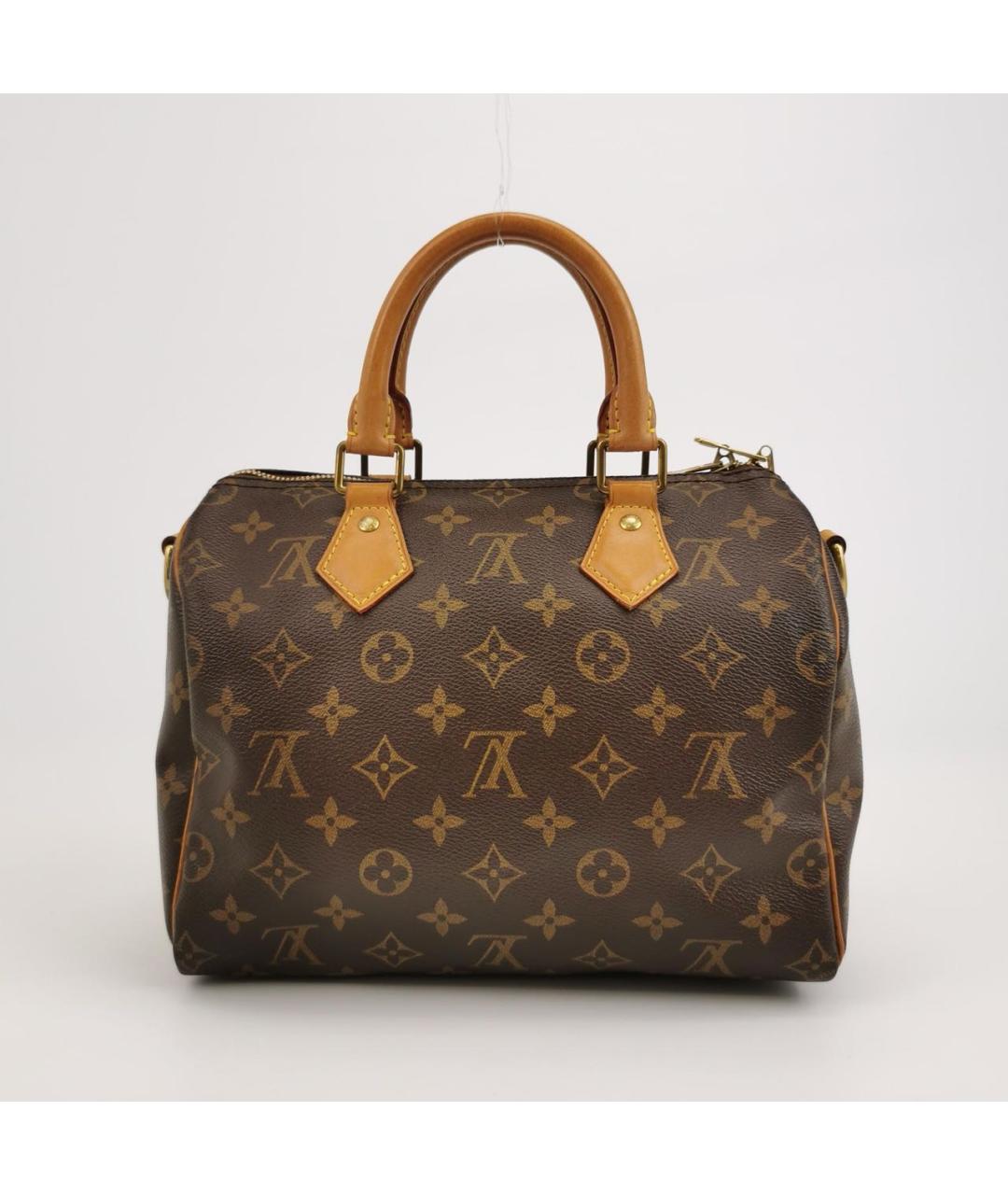 LOUIS VUITTON Коричневая кожаная сумка с короткими ручками, фото 4