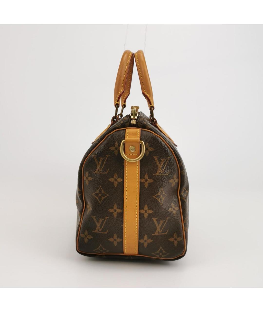 LOUIS VUITTON Коричневая кожаная сумка с короткими ручками, фото 3