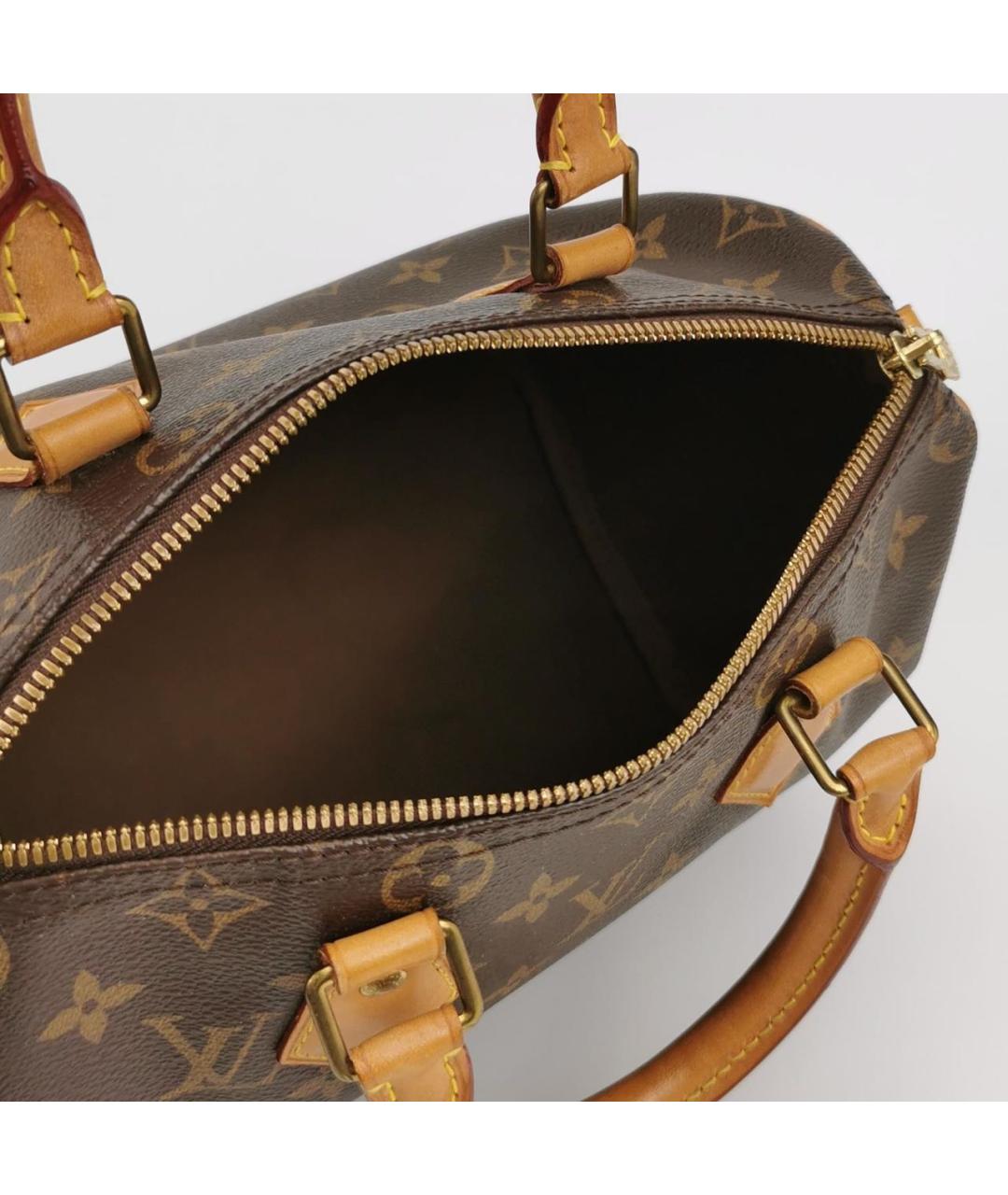 LOUIS VUITTON Коричневая кожаная сумка с короткими ручками, фото 6