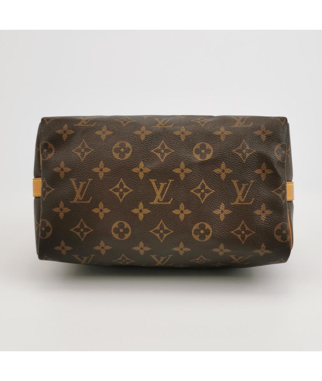LOUIS VUITTON Коричневая кожаная сумка с короткими ручками, фото 5