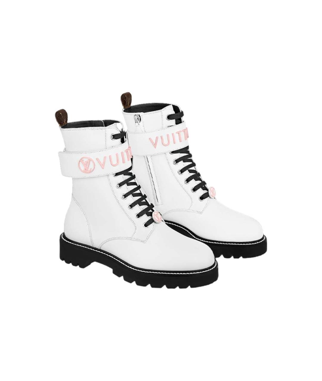 LOUIS VUITTON Белые кожаные ботинки, фото 4
