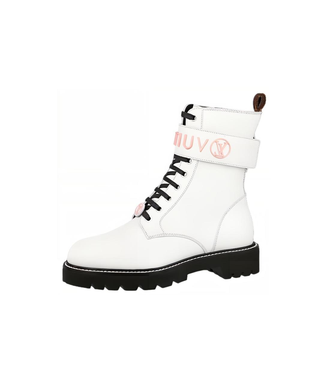 LOUIS VUITTON Белые кожаные ботинки, фото 2