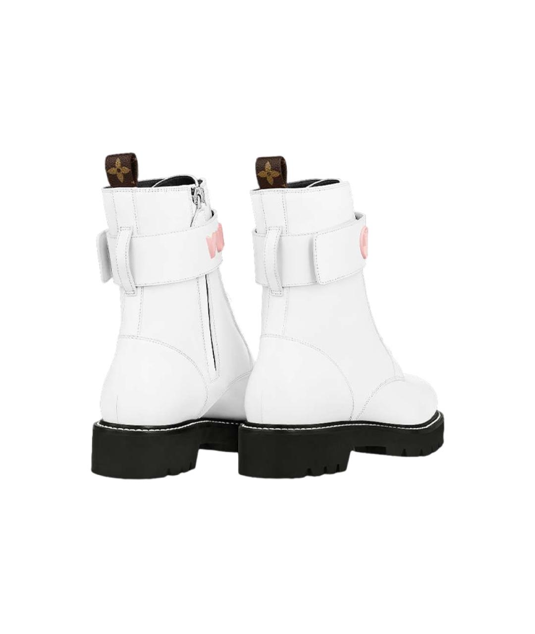 LOUIS VUITTON Белые кожаные ботинки, фото 5