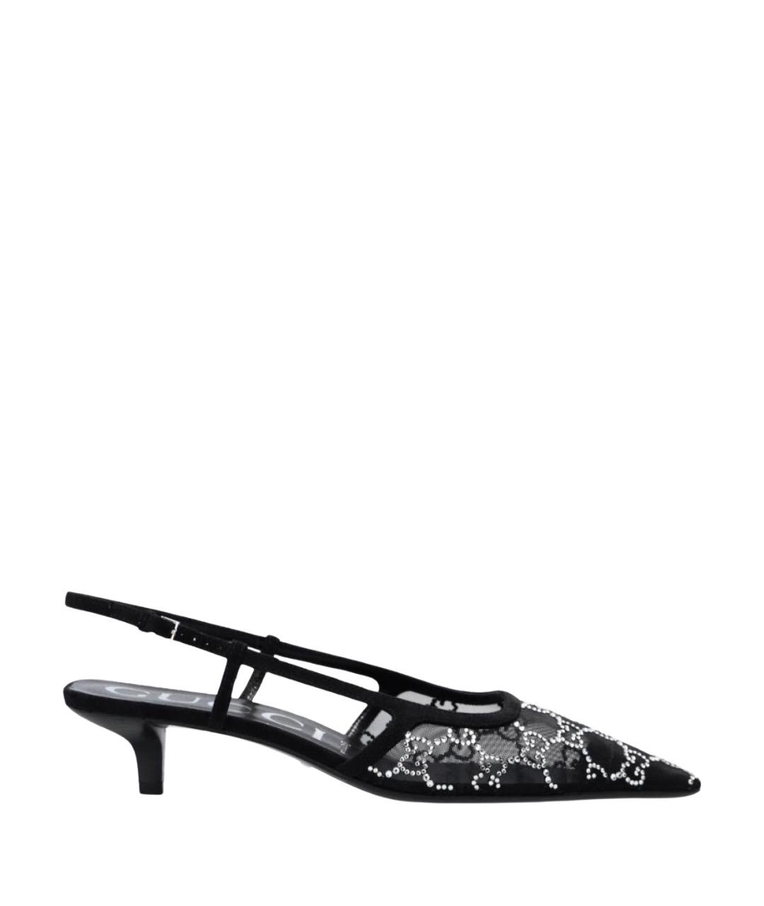 GUCCI Черные текстильные туфли, фото 1