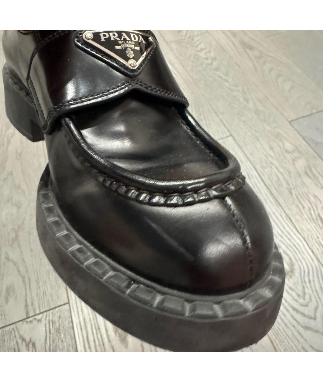 PRADA Черные кожаные лоферы, фото 5