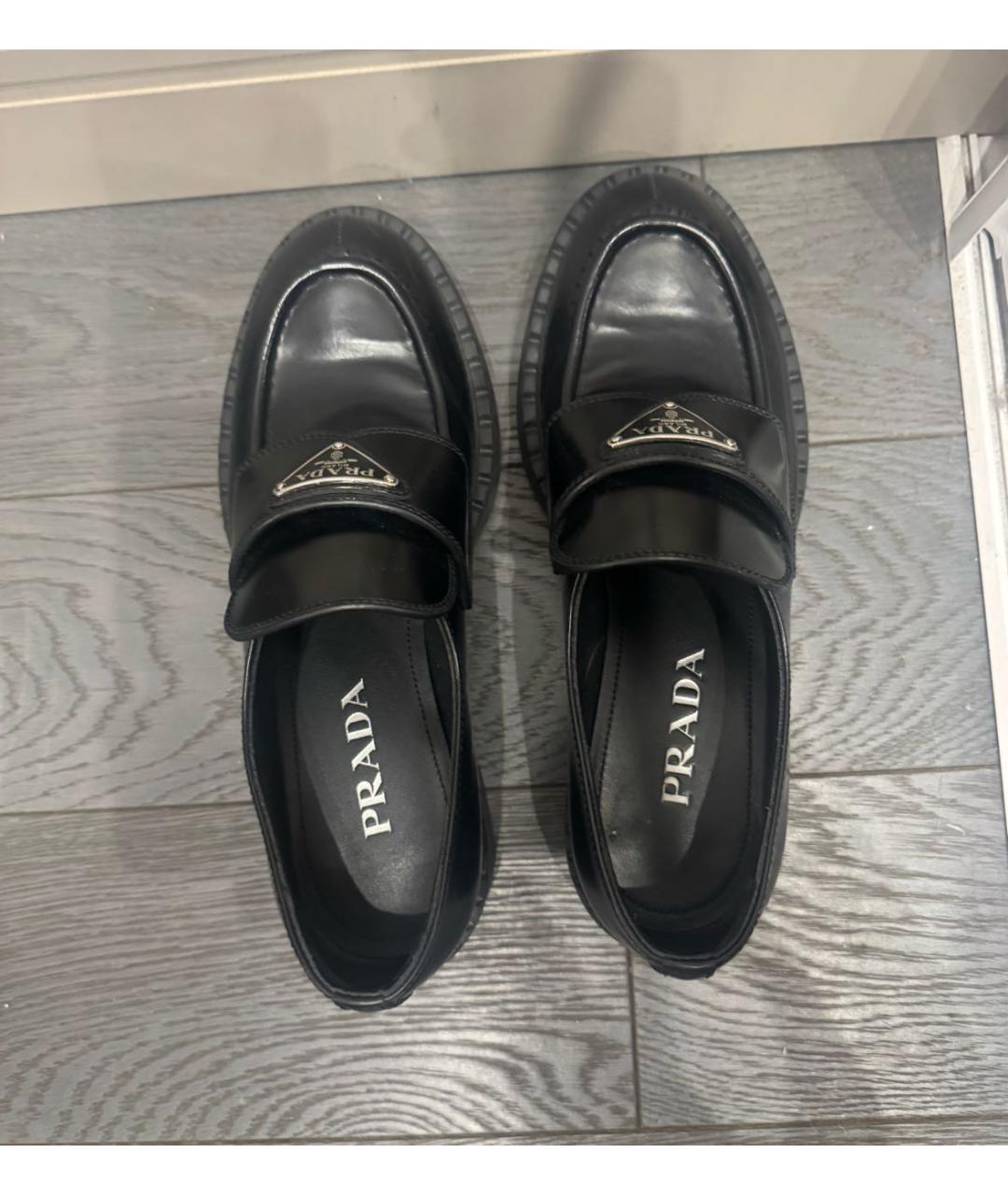 PRADA Черные кожаные лоферы, фото 3