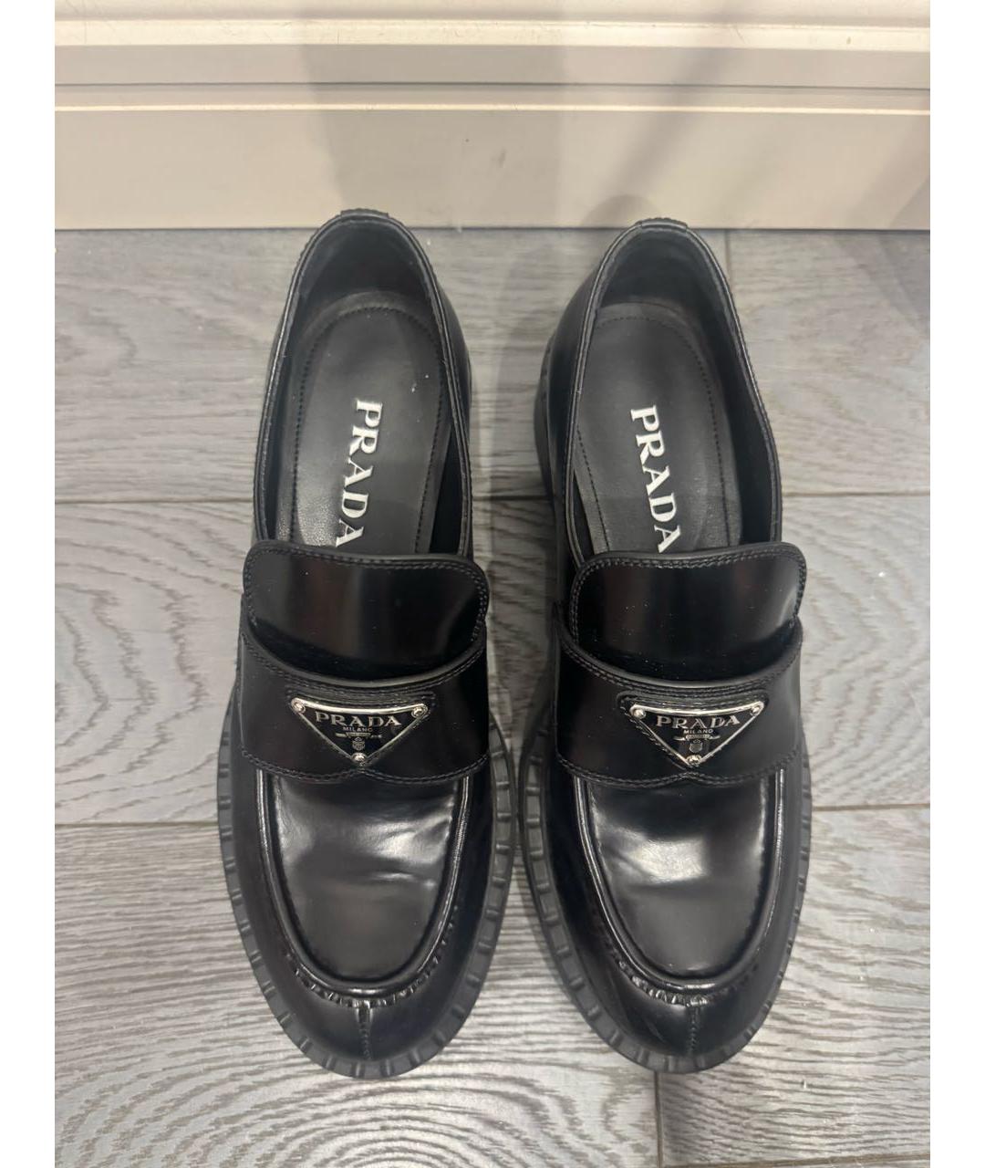 PRADA Черные кожаные лоферы, фото 2