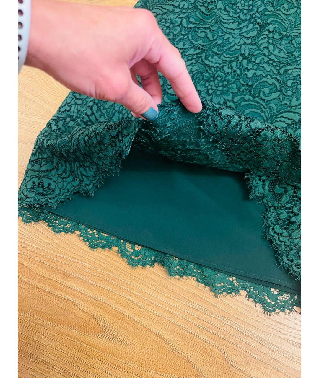 SANDRO Зеленые хлопковое коктейльное платье, фото 8