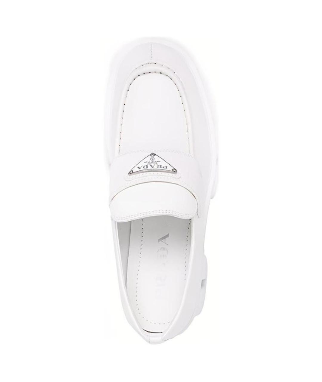 PRADA Белые кожаные лоферы, фото 5