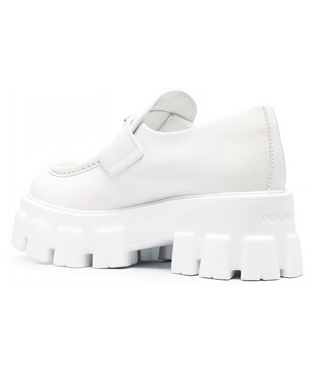 PRADA Белые кожаные лоферы, фото 4