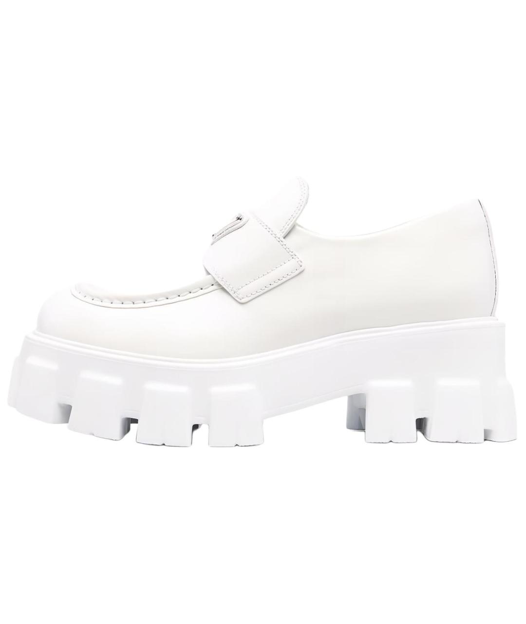 PRADA Белые кожаные лоферы, фото 2