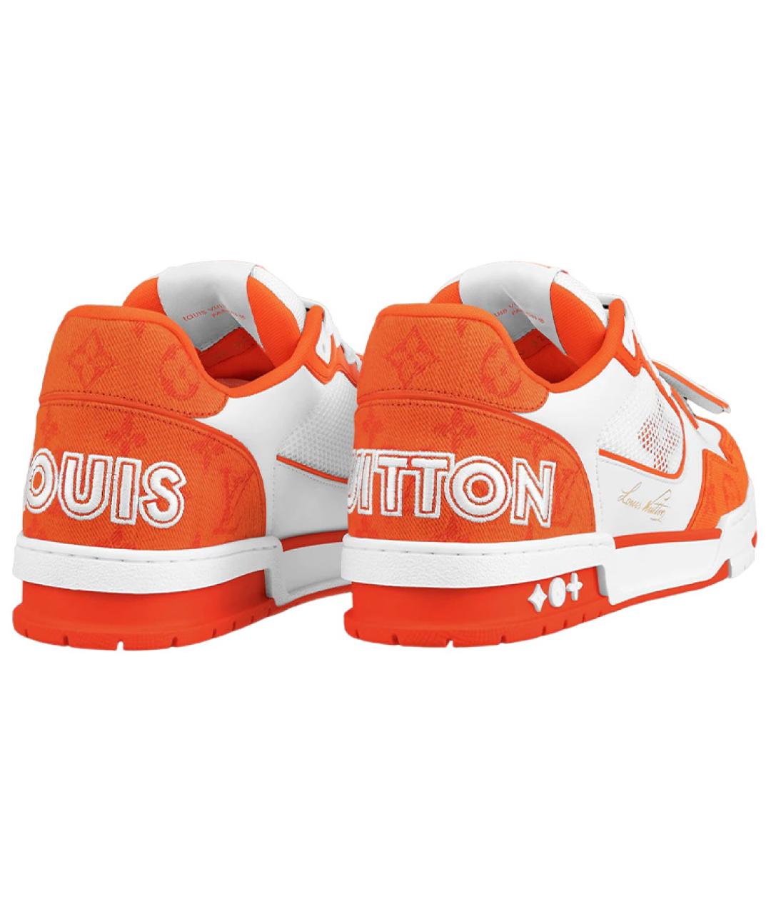 LOUIS VUITTON Оранжевое кожаные низкие кроссовки / кеды, фото 3