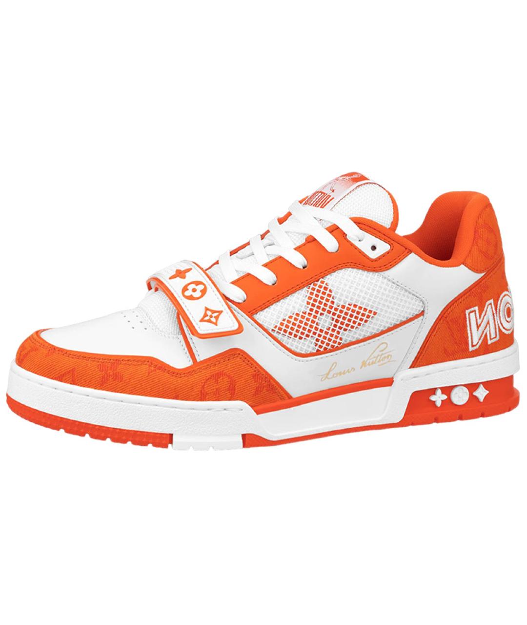 LOUIS VUITTON Оранжевое кожаные низкие кроссовки / кеды, фото 6