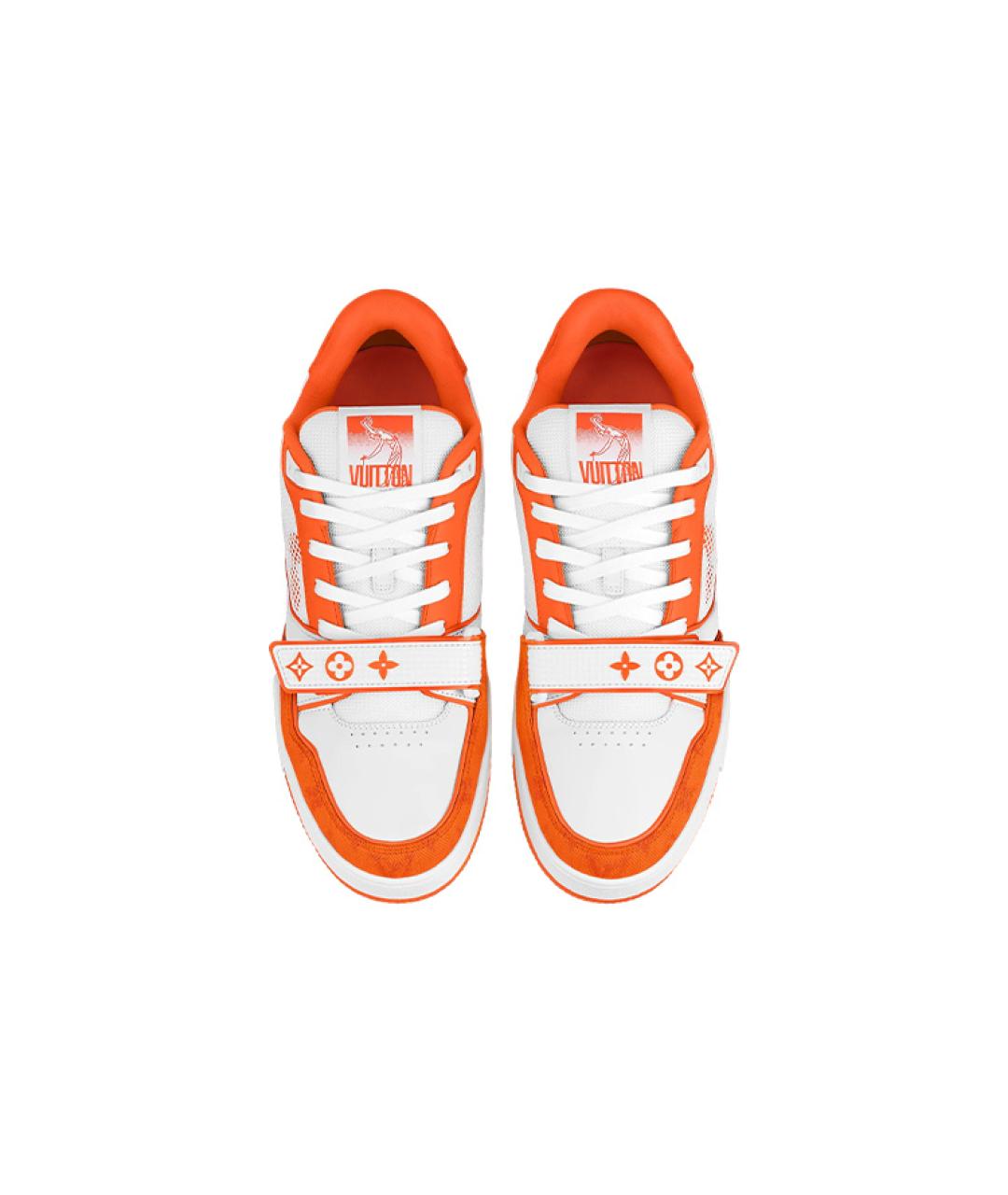 LOUIS VUITTON Оранжевое кожаные низкие кроссовки / кеды, фото 4