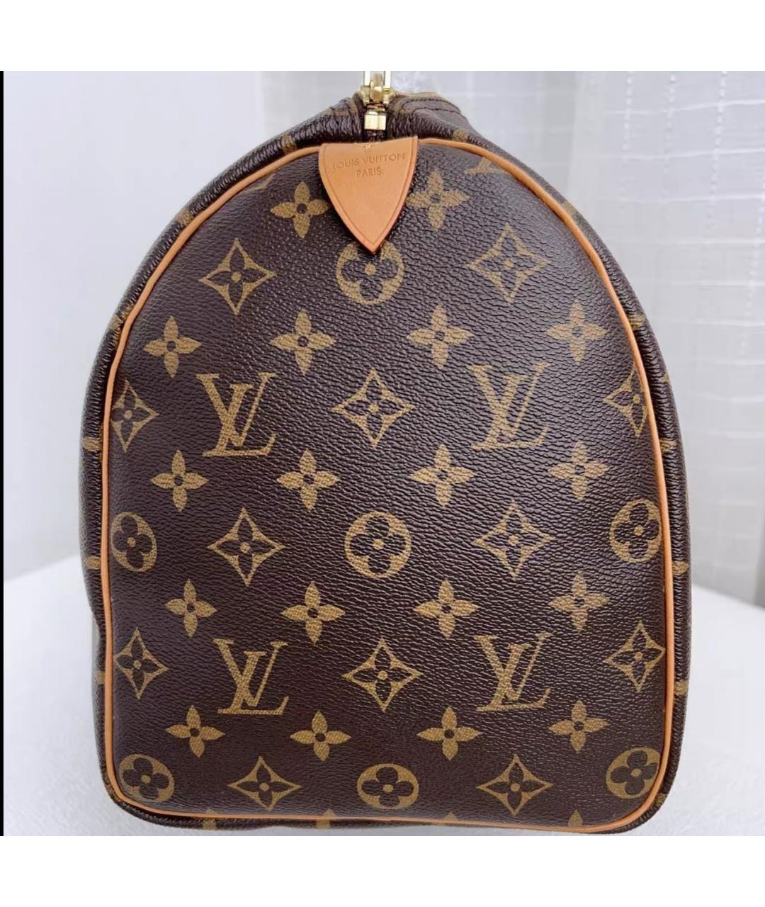 LOUIS VUITTON Коричневая кожаная сумка с короткими ручками, фото 5