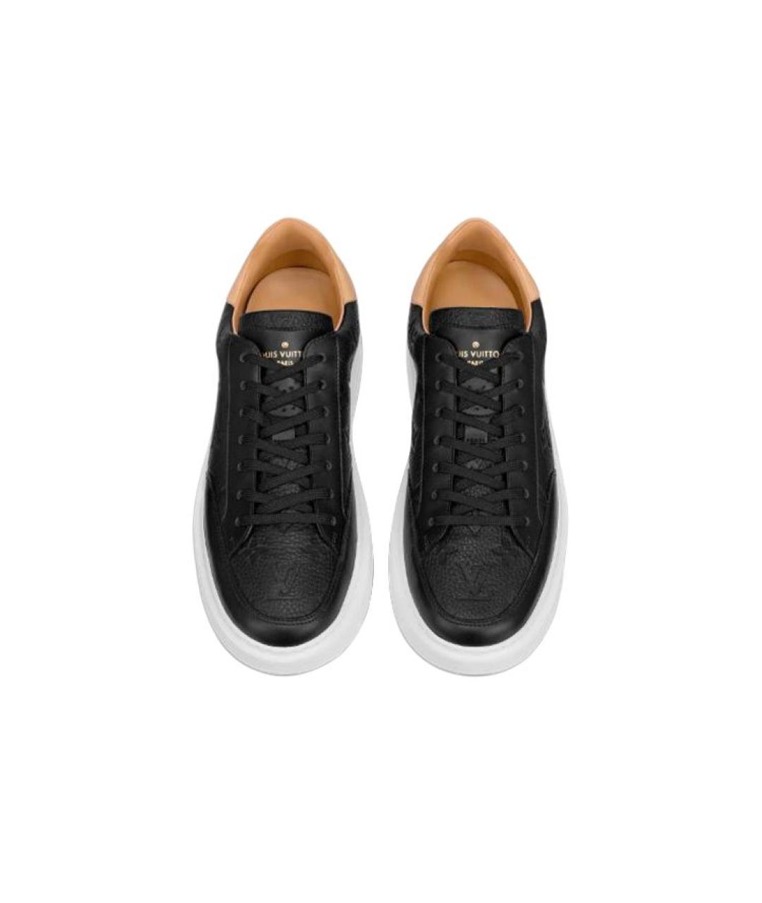 LOUIS VUITTON Черные кожаные низкие кроссовки / кеды, фото 4