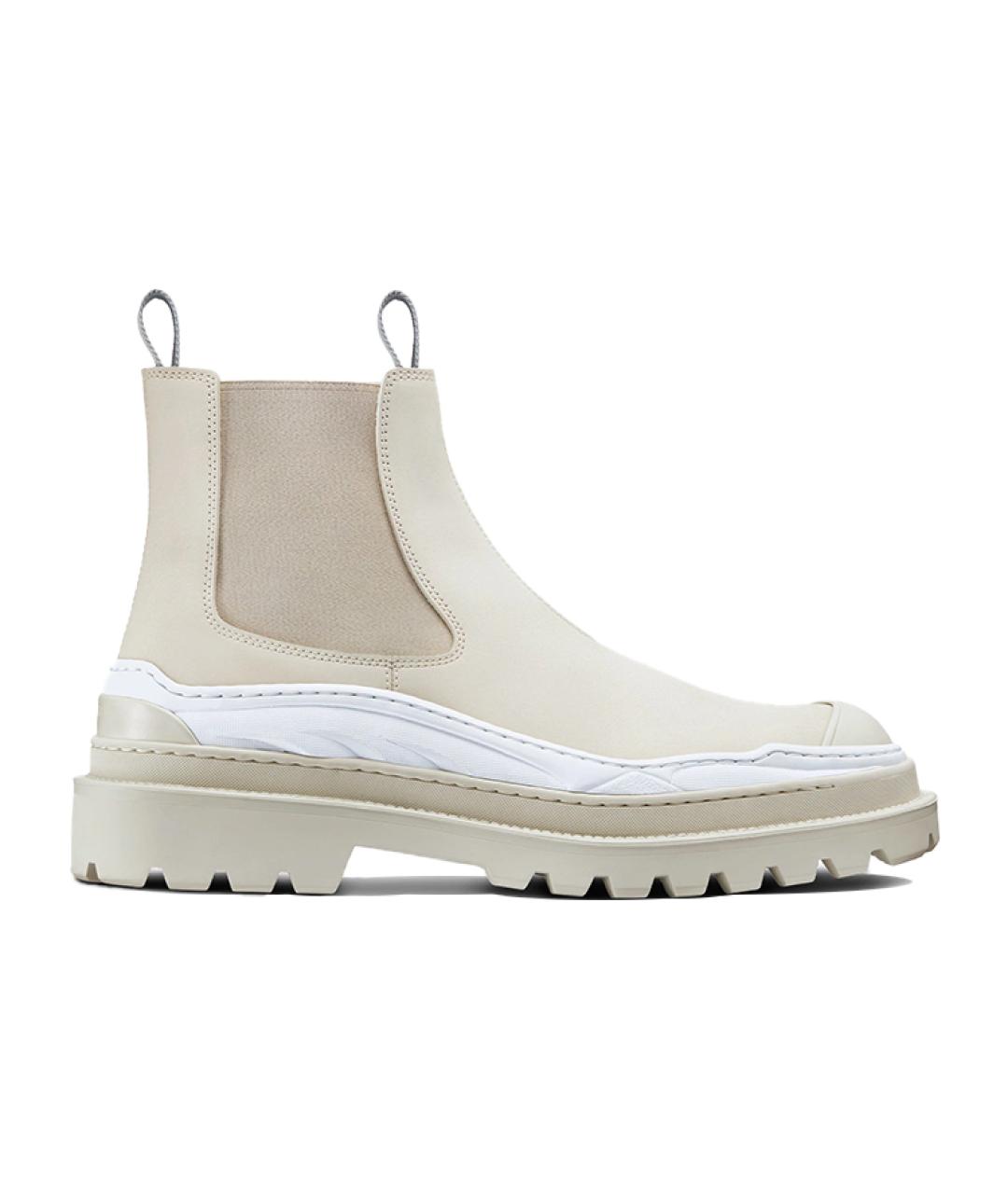 CHRISTIAN DIOR Бежевые кожаные низкие ботинки, фото 1