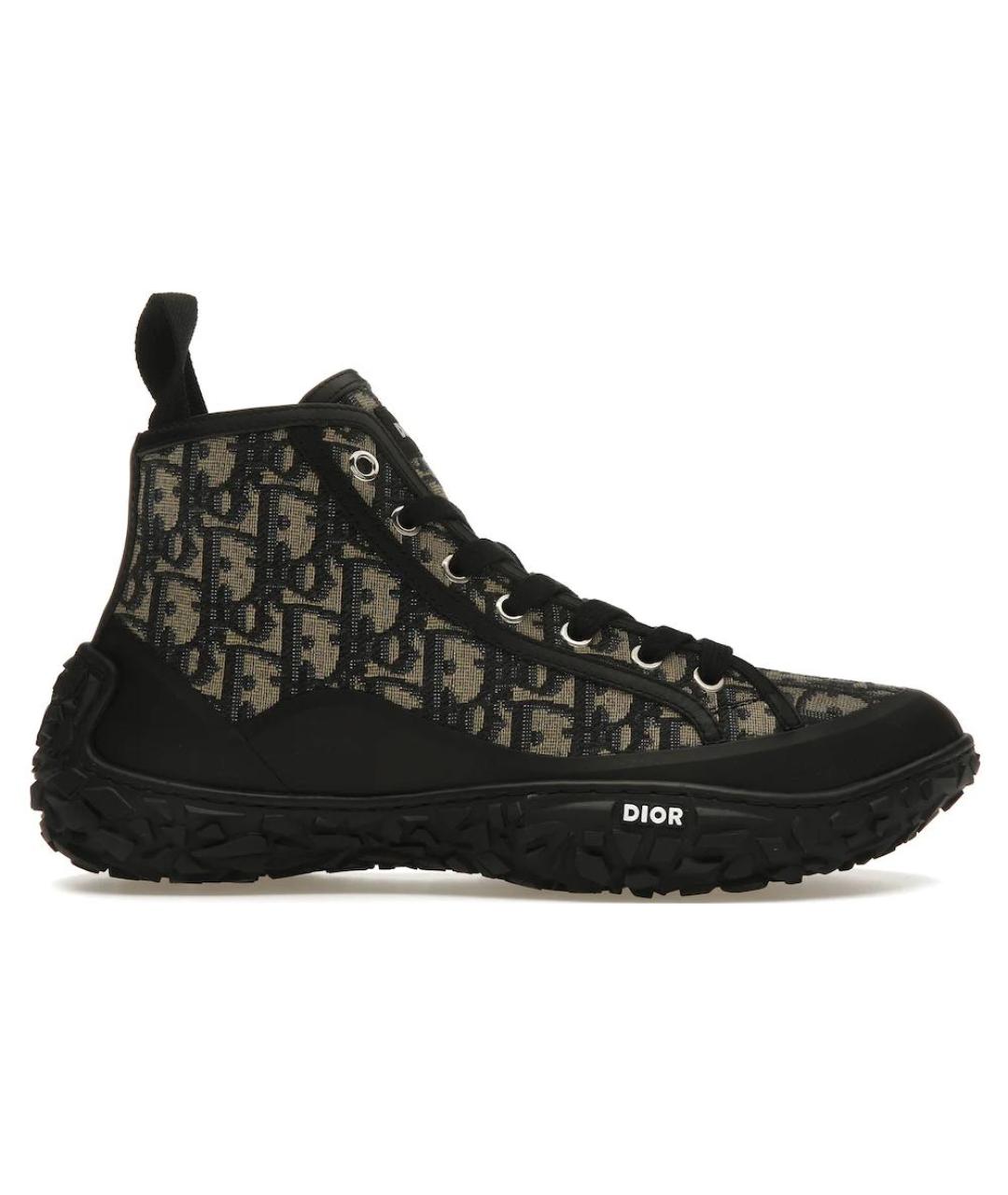 CHRISTIAN DIOR Черные текстильные низкие кроссовки / кеды, фото 6