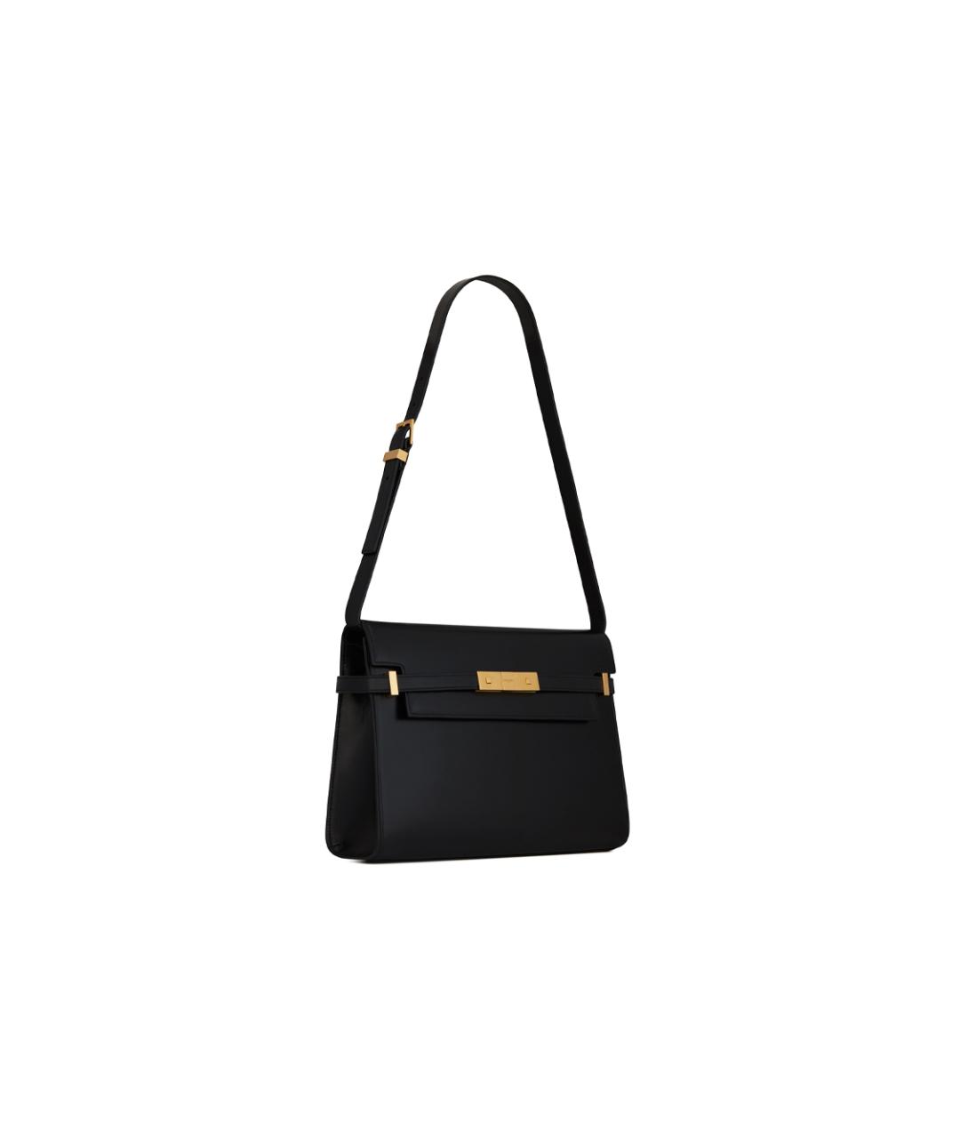 SAINT LAURENT Черная кожаная сумка через плечо, фото 3