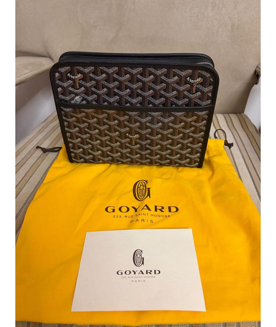 GOYARD Черная кожаная папка для документов, фото 5