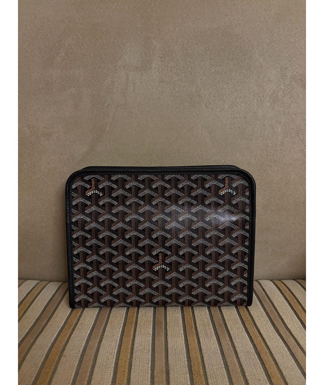 GOYARD Черная кожаная папка для документов, фото 3