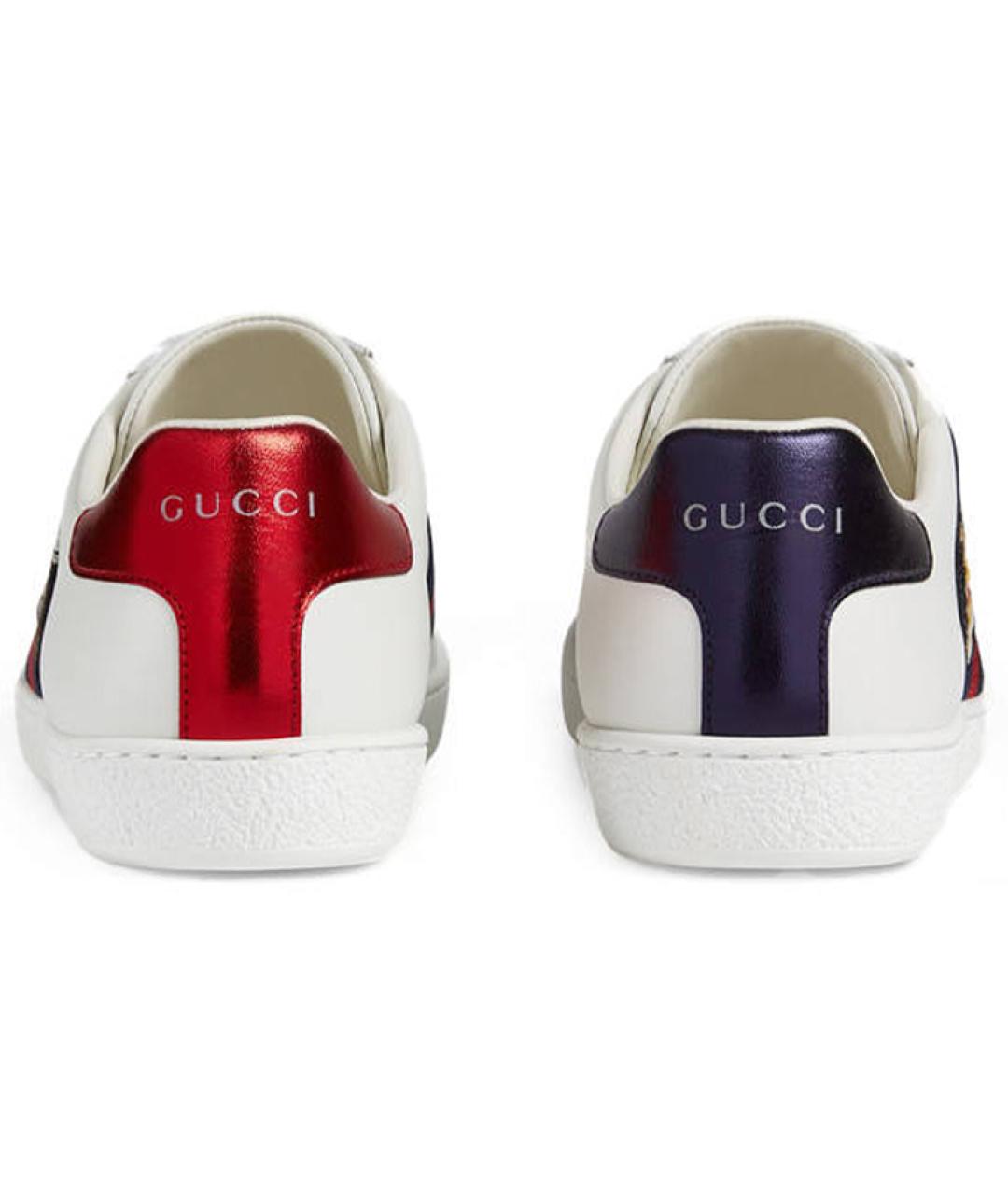 GUCCI Белые кожаные кеды, фото 5