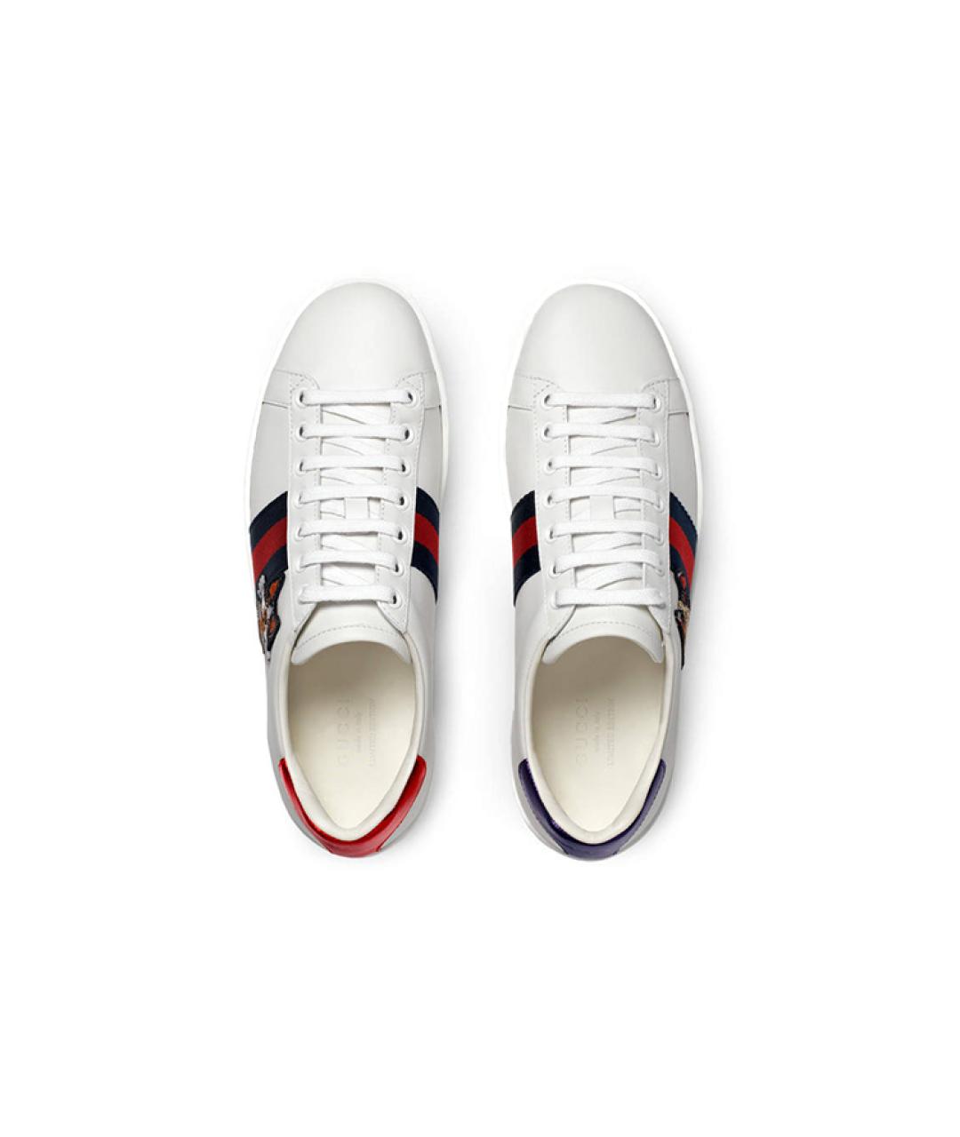 GUCCI Белые кожаные кеды, фото 4