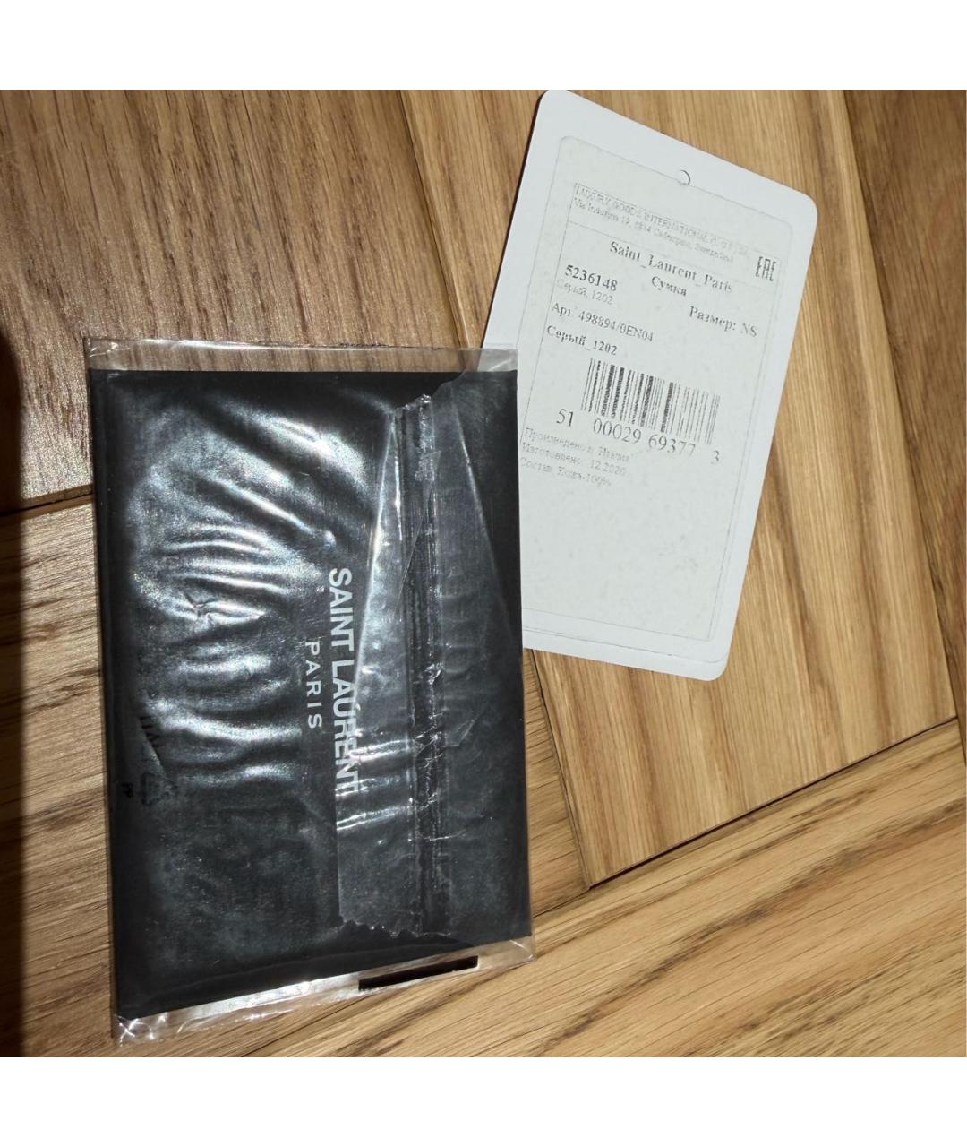SAINT LAURENT Серая сумка через плечо, фото 5
