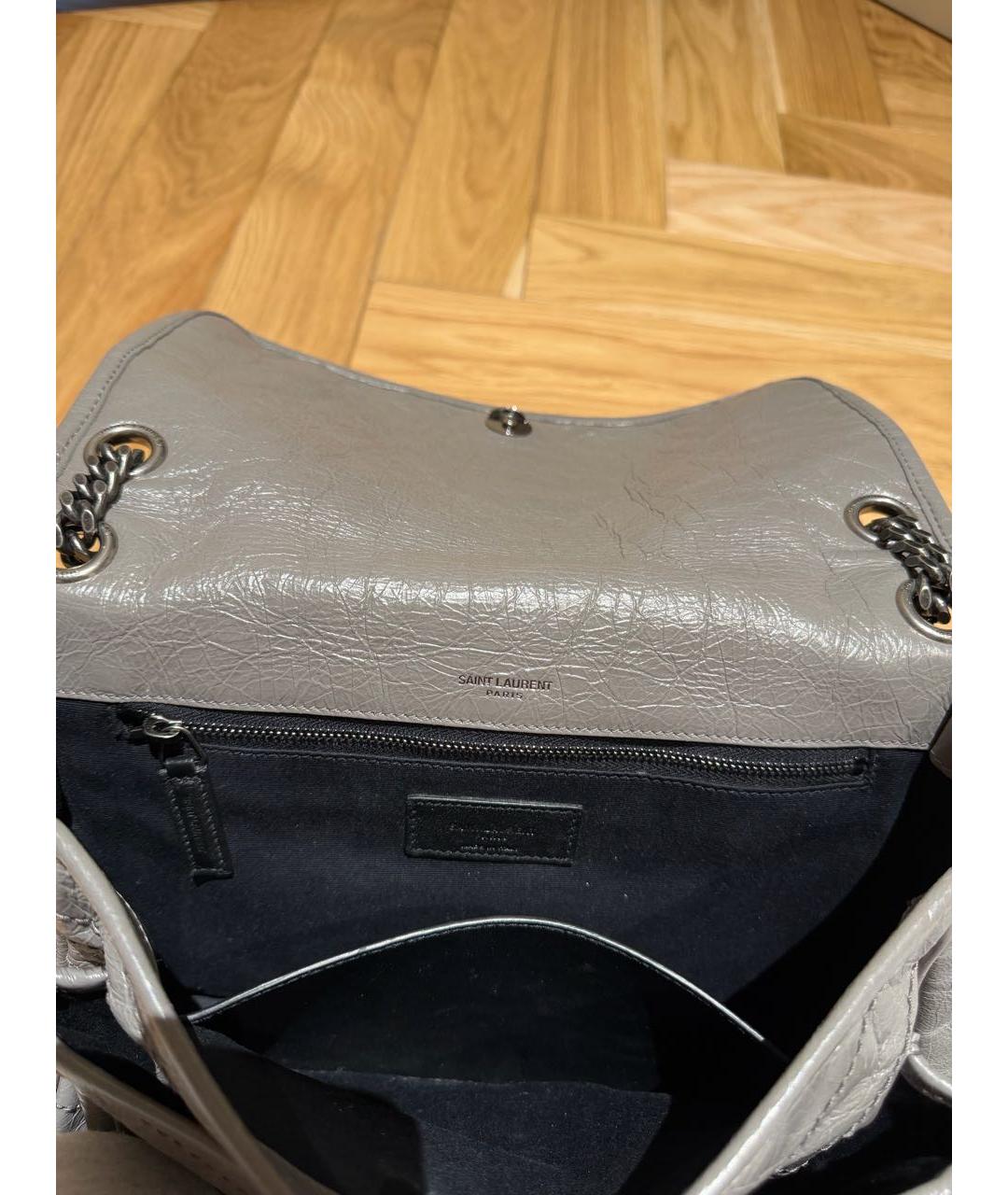 SAINT LAURENT Серая сумка через плечо, фото 4