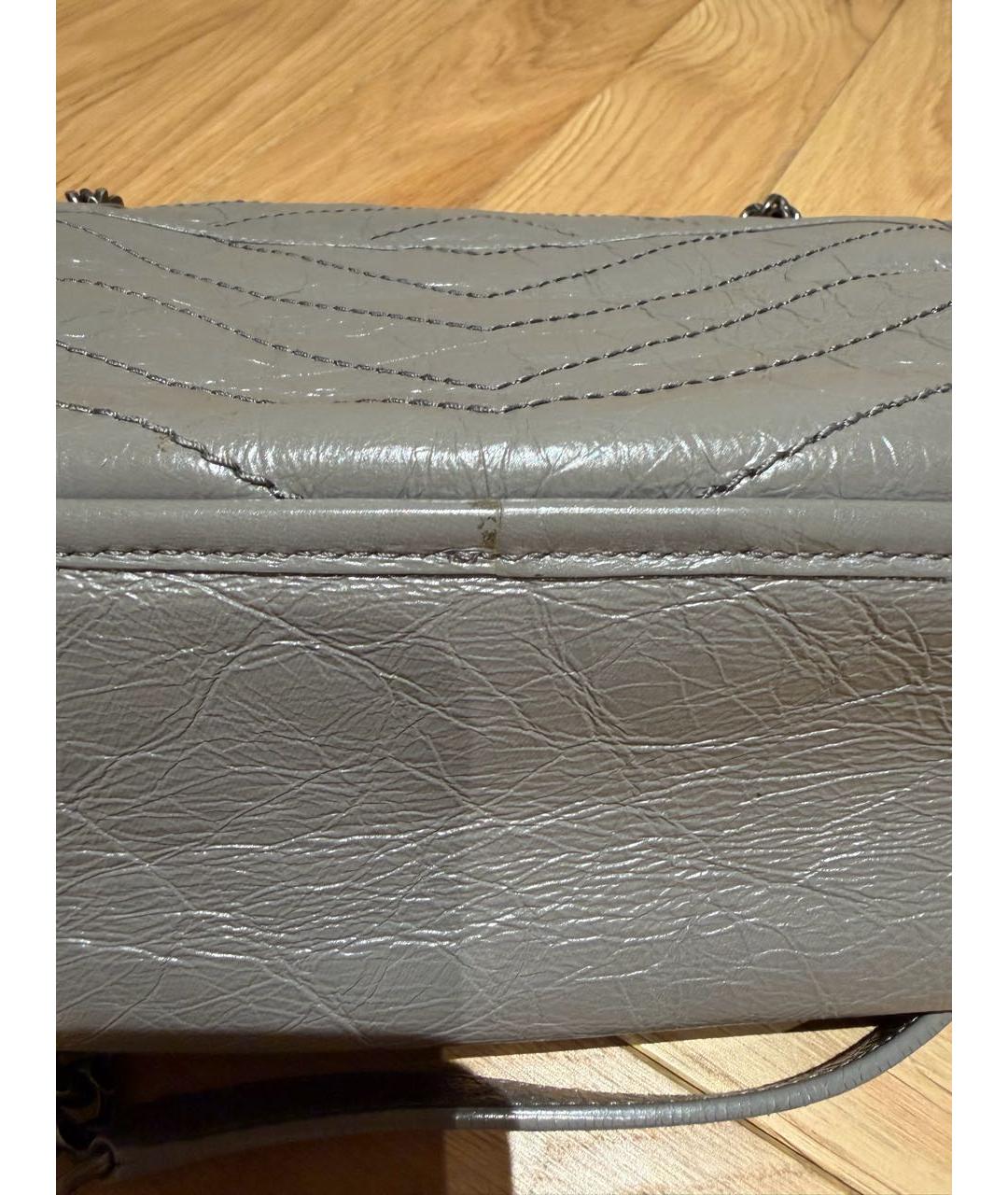 SAINT LAURENT Серая сумка через плечо, фото 3
