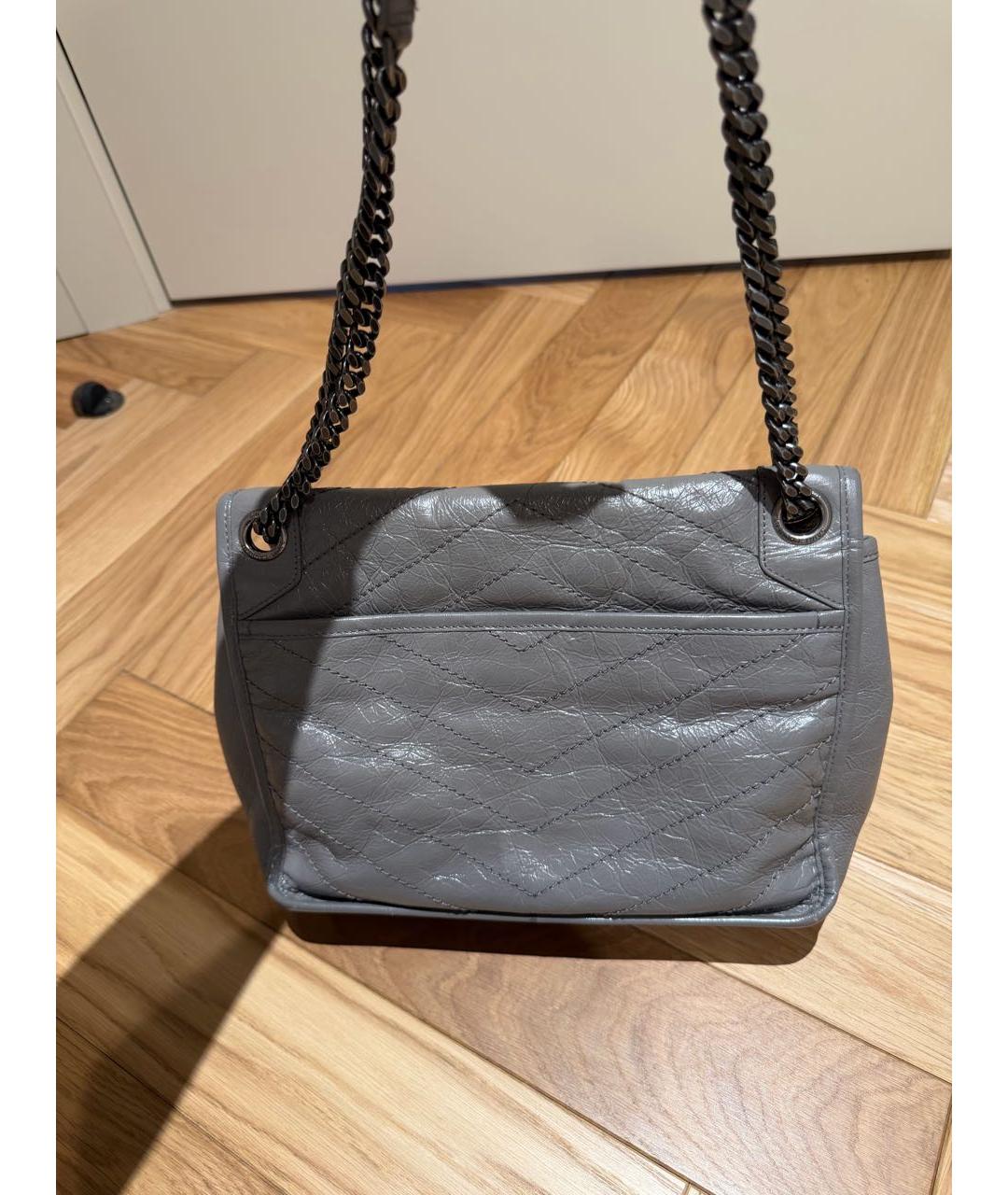 SAINT LAURENT Серая сумка через плечо, фото 2