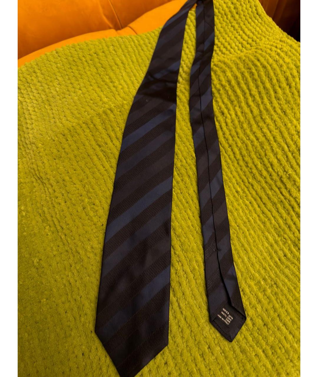 GUCCI Темно-синий шелковый галстук, фото 3