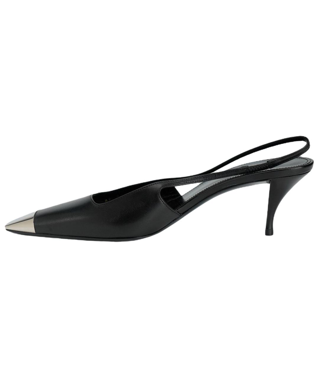 SAINT LAURENT Черные кожаные туфли, фото 2