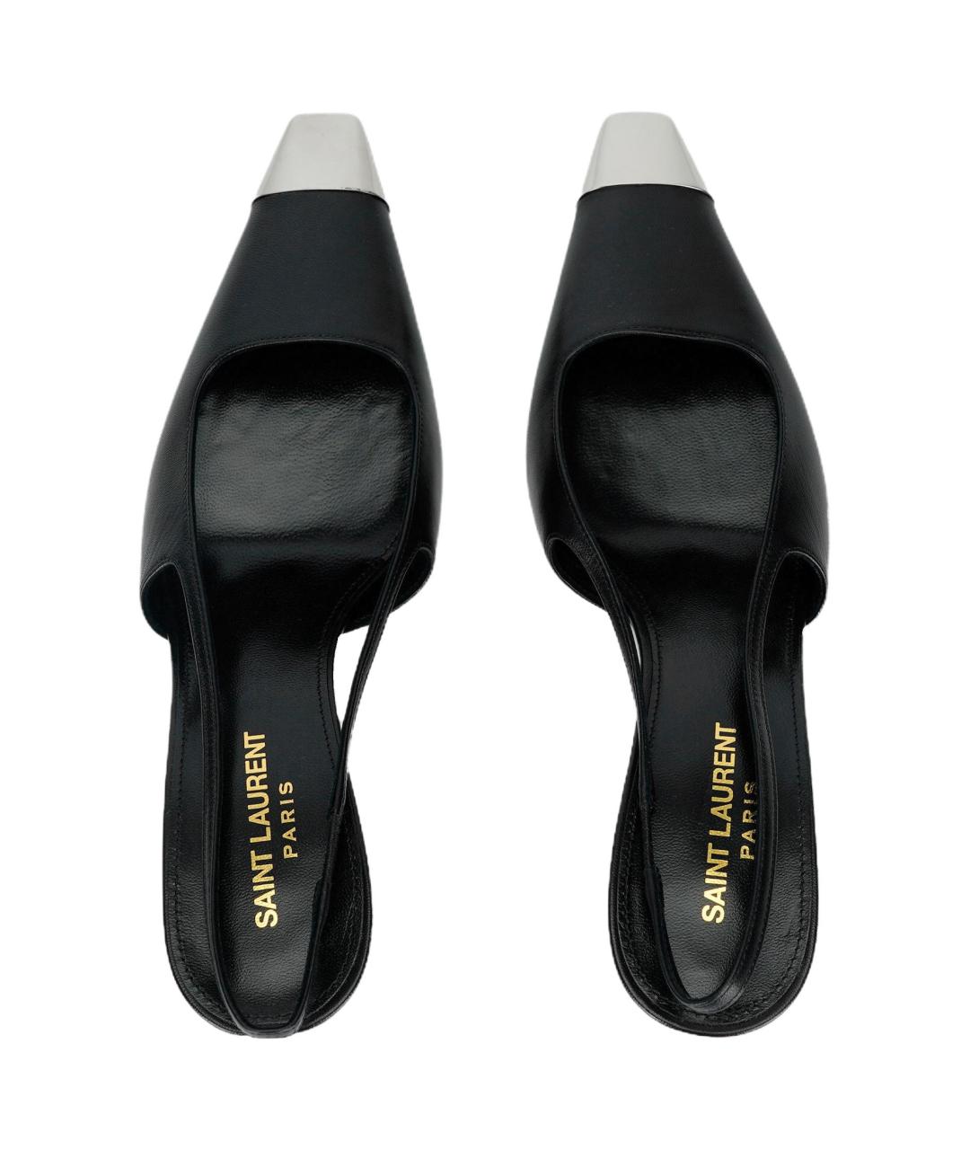 SAINT LAURENT Черные кожаные туфли, фото 3