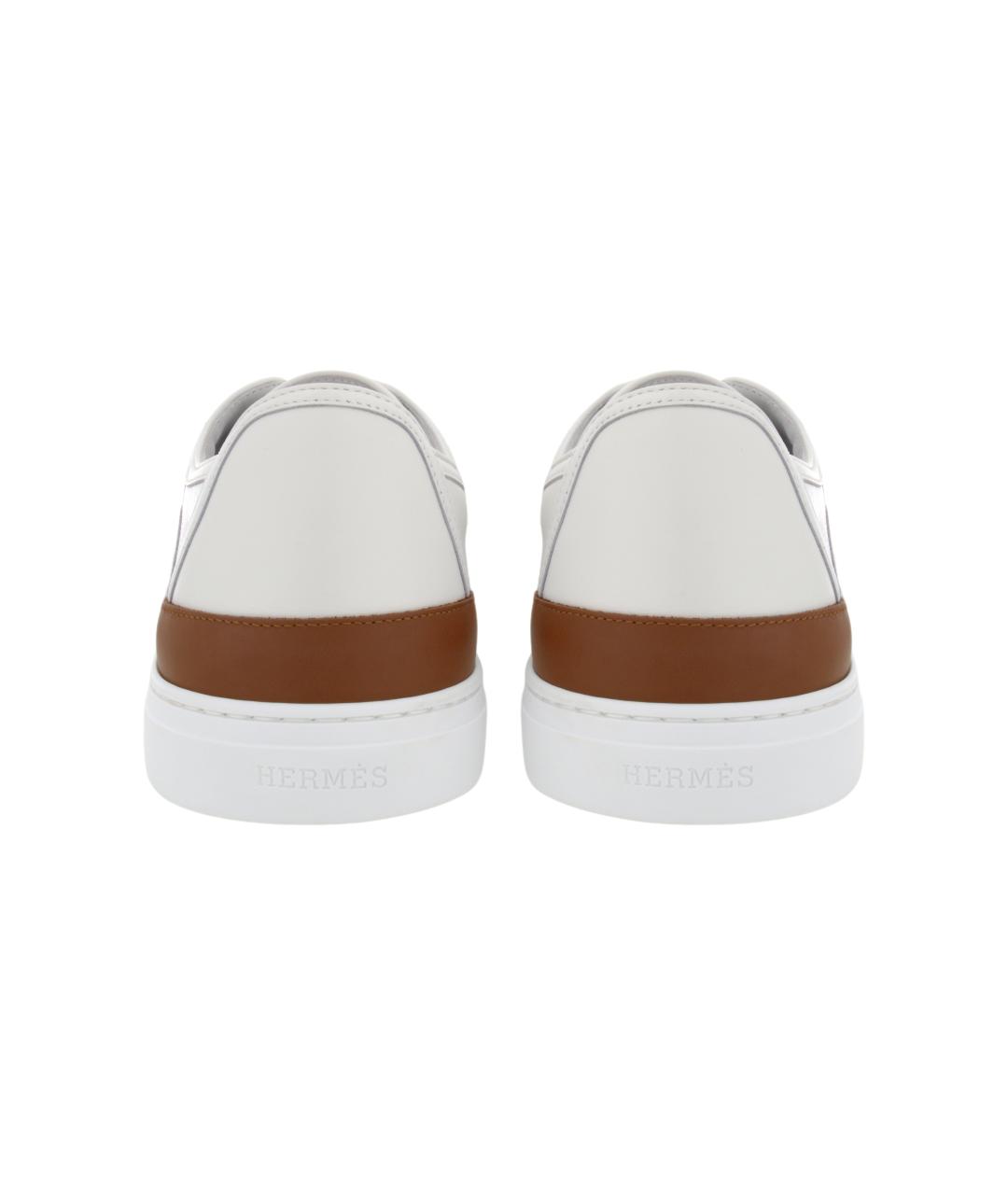 HERMES Белые кожаные низкие кроссовки / кеды, фото 5